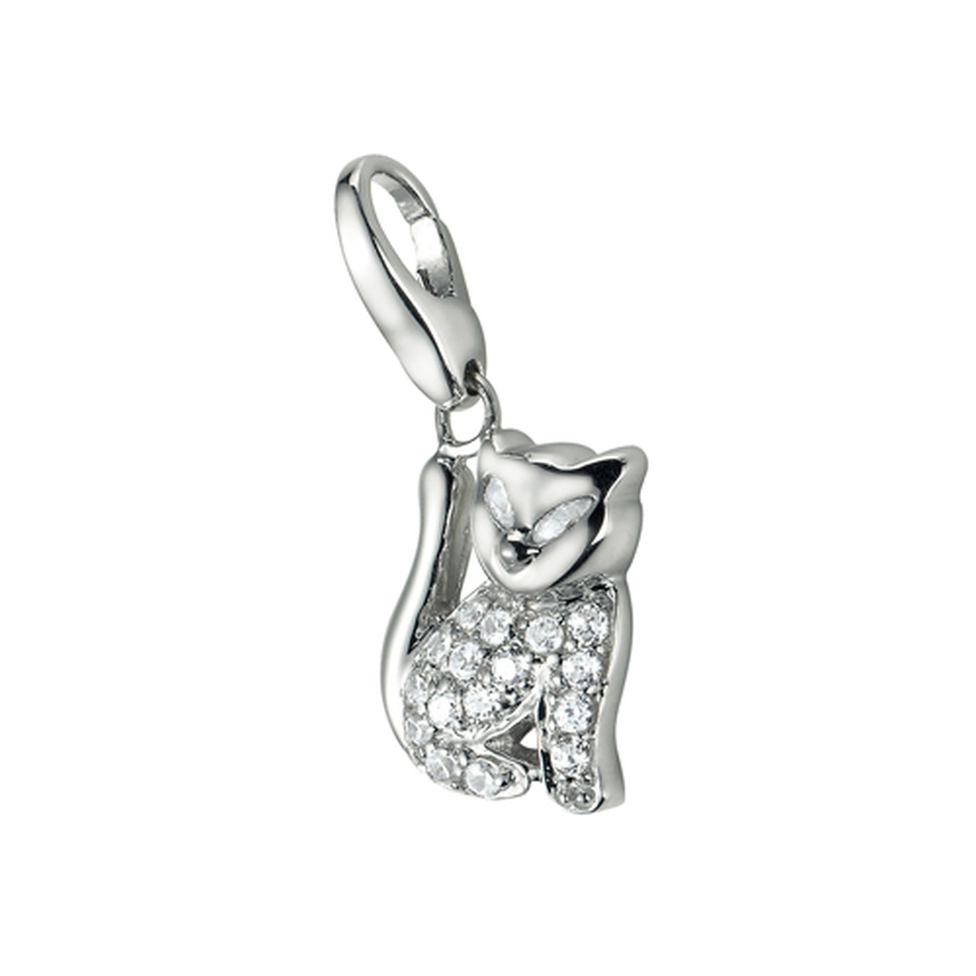 GIORGIO MARTELLO MILANO Charm-Einhänger »Katze mit Zirkonia«