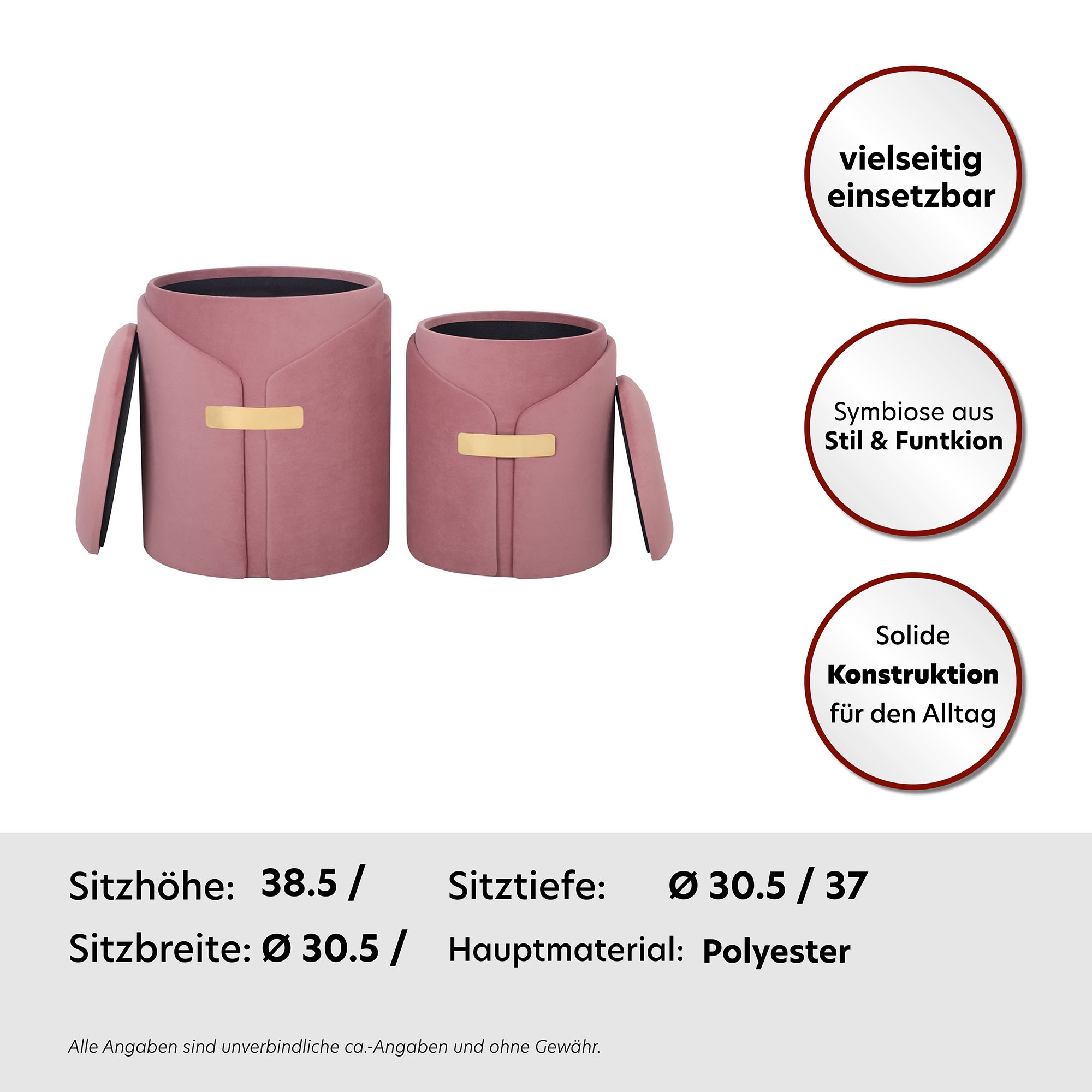 Kayoom Polsterhocker »Hocker Forcet 125« 2er-Set,  mit Stauraum, dekorativ