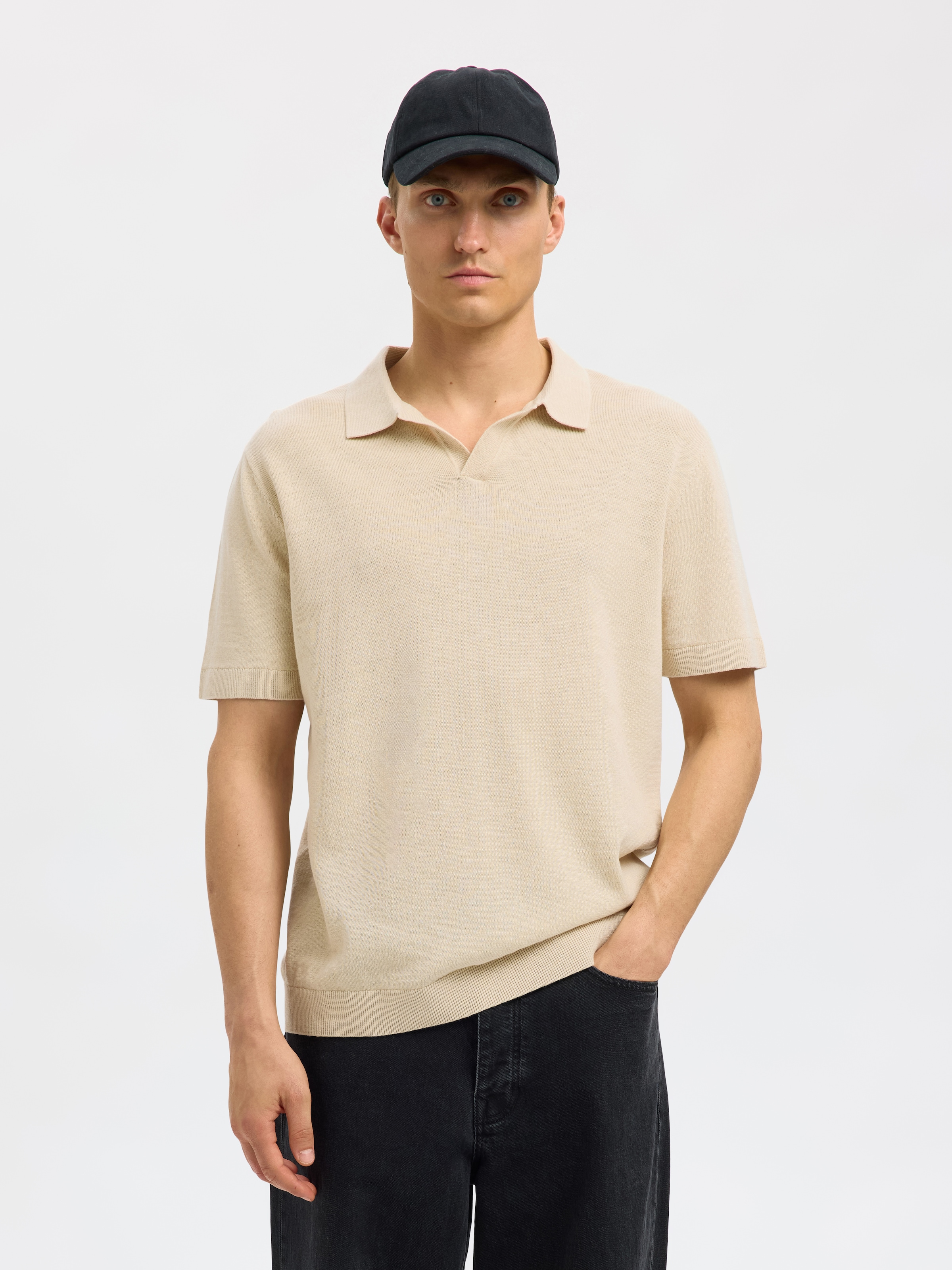 SELECTED HOMME Poloshirt »SLHMATTIS SS KNIT SUN OPEN POLO NOOS«