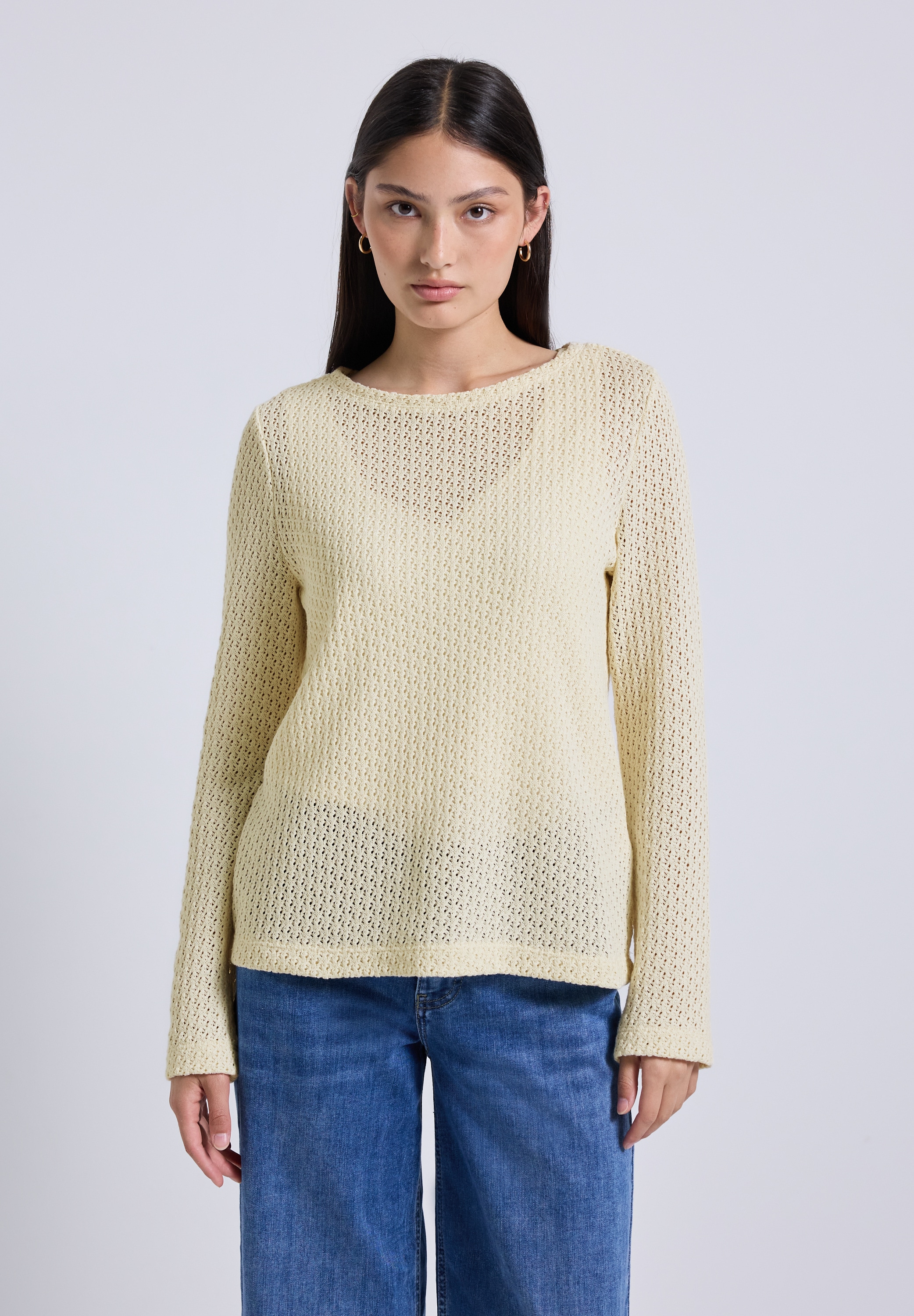 STREET ONE STUDIO Langarmshirt, aus Baumwolle mit Stretchante günstig online kaufen