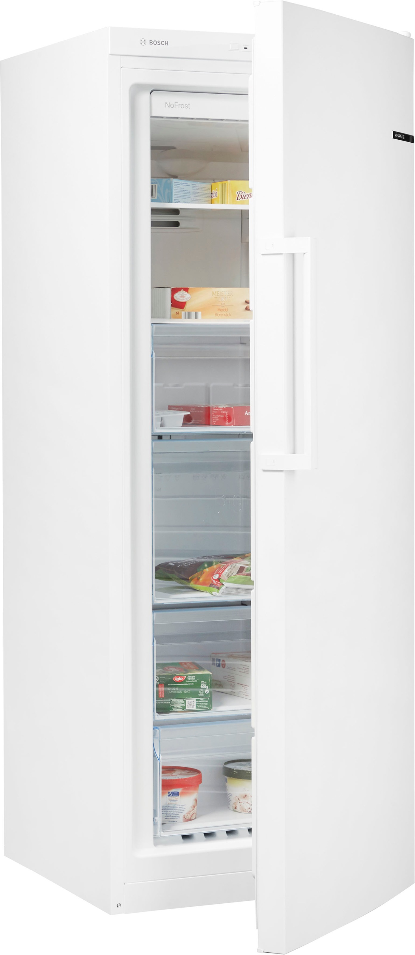 Bosch Weiß Gefrierschrank Nofrost Serie 4 "Gsn29vwep" 161 Cm Hoch 60 Cm Breit Flexible Vario Zone & Eisfreie No Frost-Technologie Im Gefrierraum von Baur