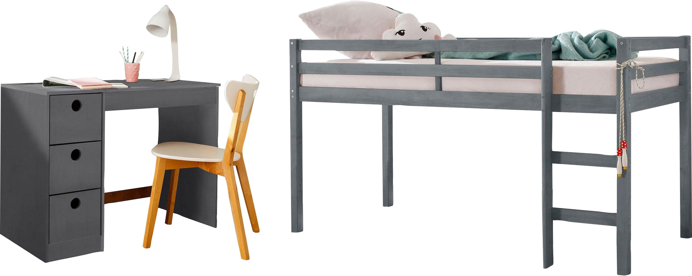 Lüttenhütt Jugendzimmer-Set "Alpi" Spar-Set, 2 Stk. tlg. Hochbett und Schre günstig online kaufen