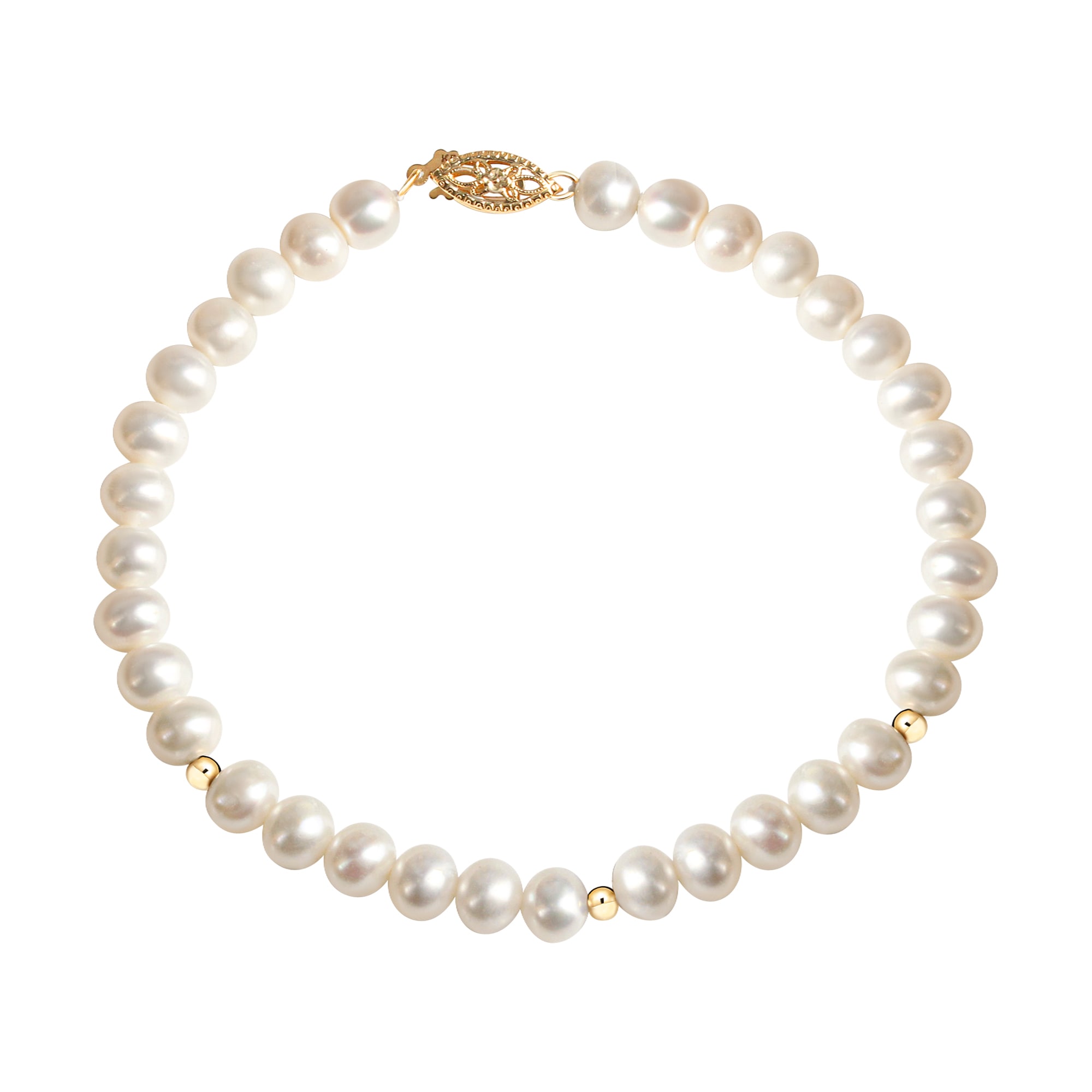Fascination by Ellen K. Armband »Gold 585 mit weißen Perlen 20cm«