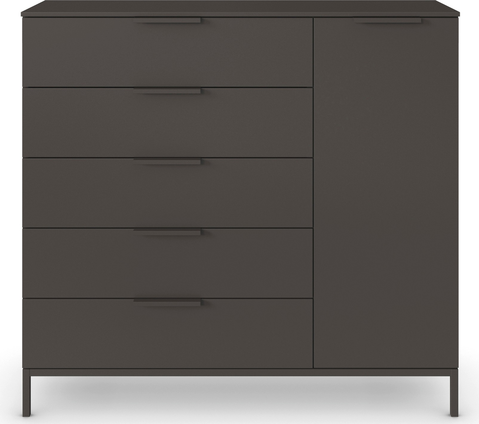 rauch Kombikommode »Kommode Türkommode Sideboard Kombikommode FLIPP«, (Breite 120 cm mit 2 Einlegeböden), 1-türig mit 5 Schubladen und Soft-Close-Funktion