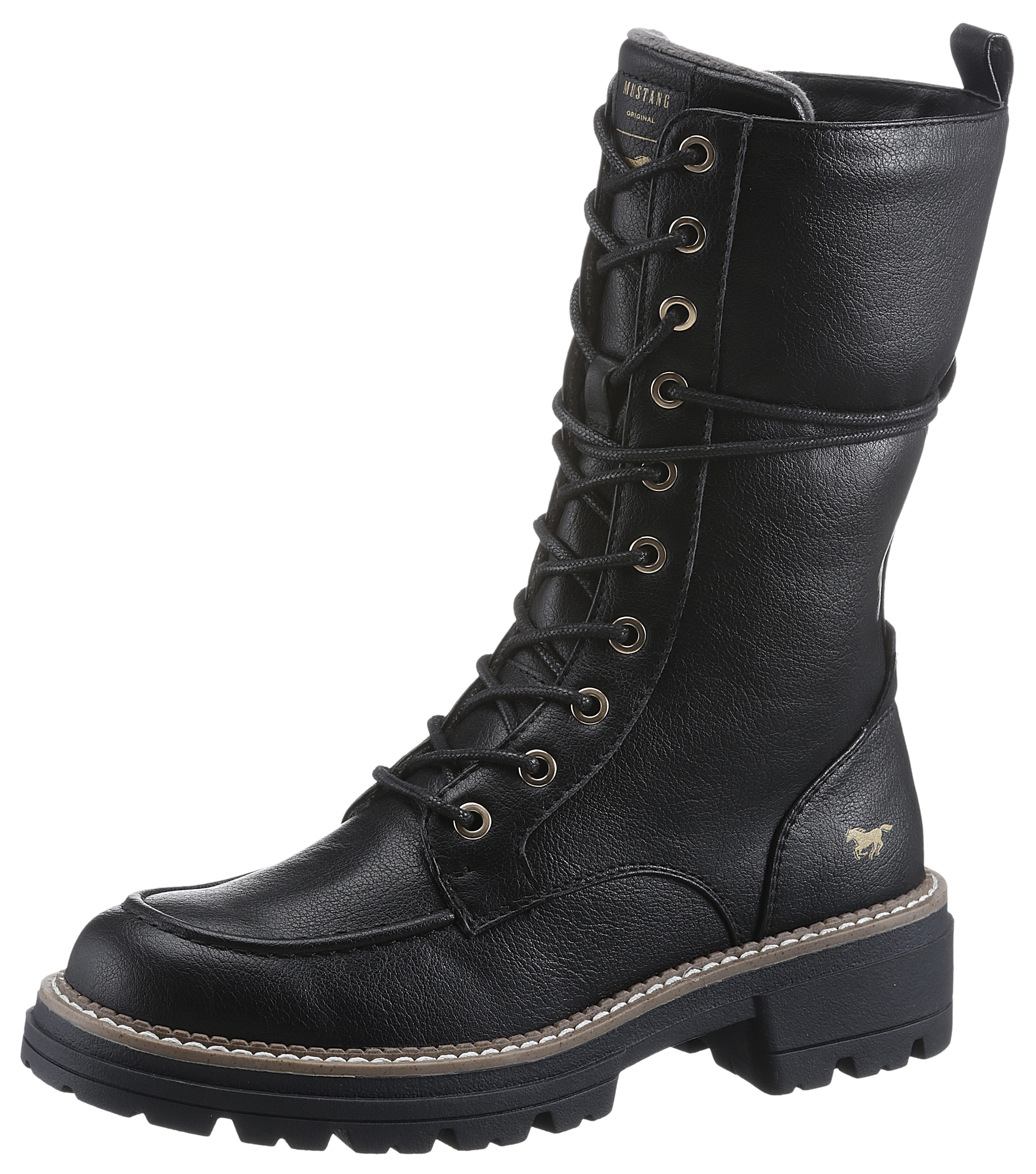 Schnürstiefel, mit Innen-Reißverschluss