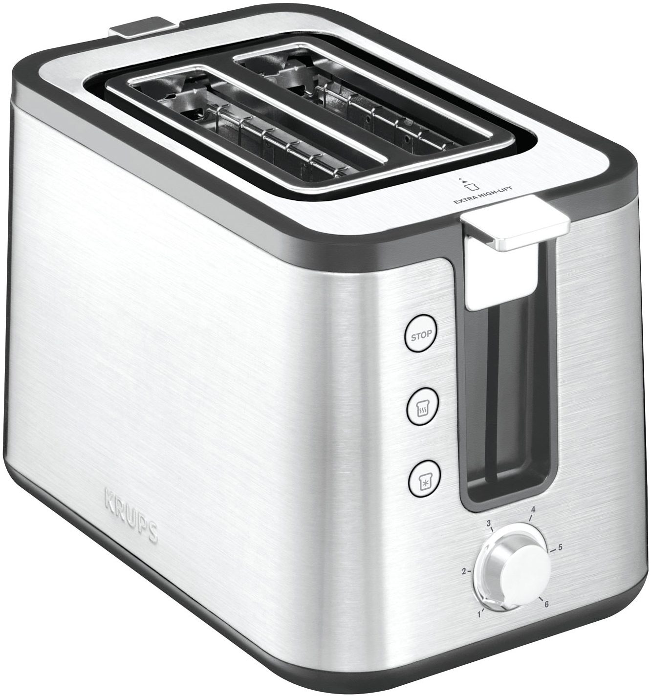 Krups Toaster »KH442D Control Line«, 2 kurze Schlitze, für 2 Scheiben, 850 W, 6 Stufen, erweiterte Funktionen, Hebefunktion, Krümelschublade