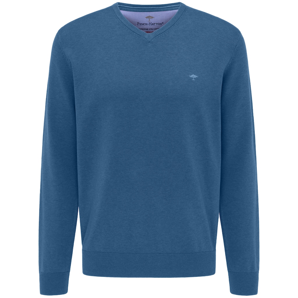 FYNCH-HATTON Strickpullover »FYNCH-HATTON Pullover mit V-Kragen«, (1 tlg.)