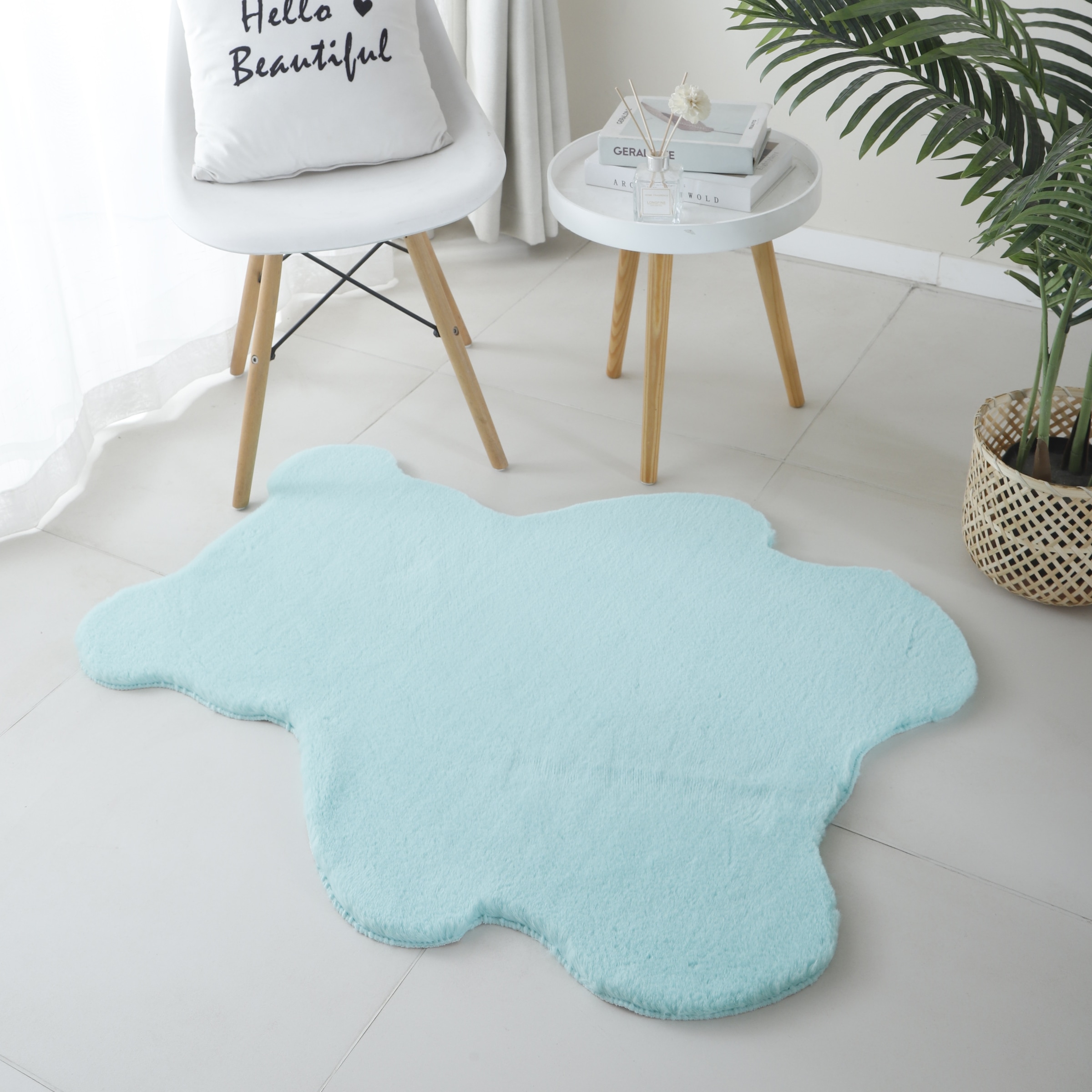 Ayyildiz Teppiche Designteppich »CATY 5303«, Motivform, 25 mm Höhe, Teddy, Besonders weich / Softflor /Kunstfell / waschbar