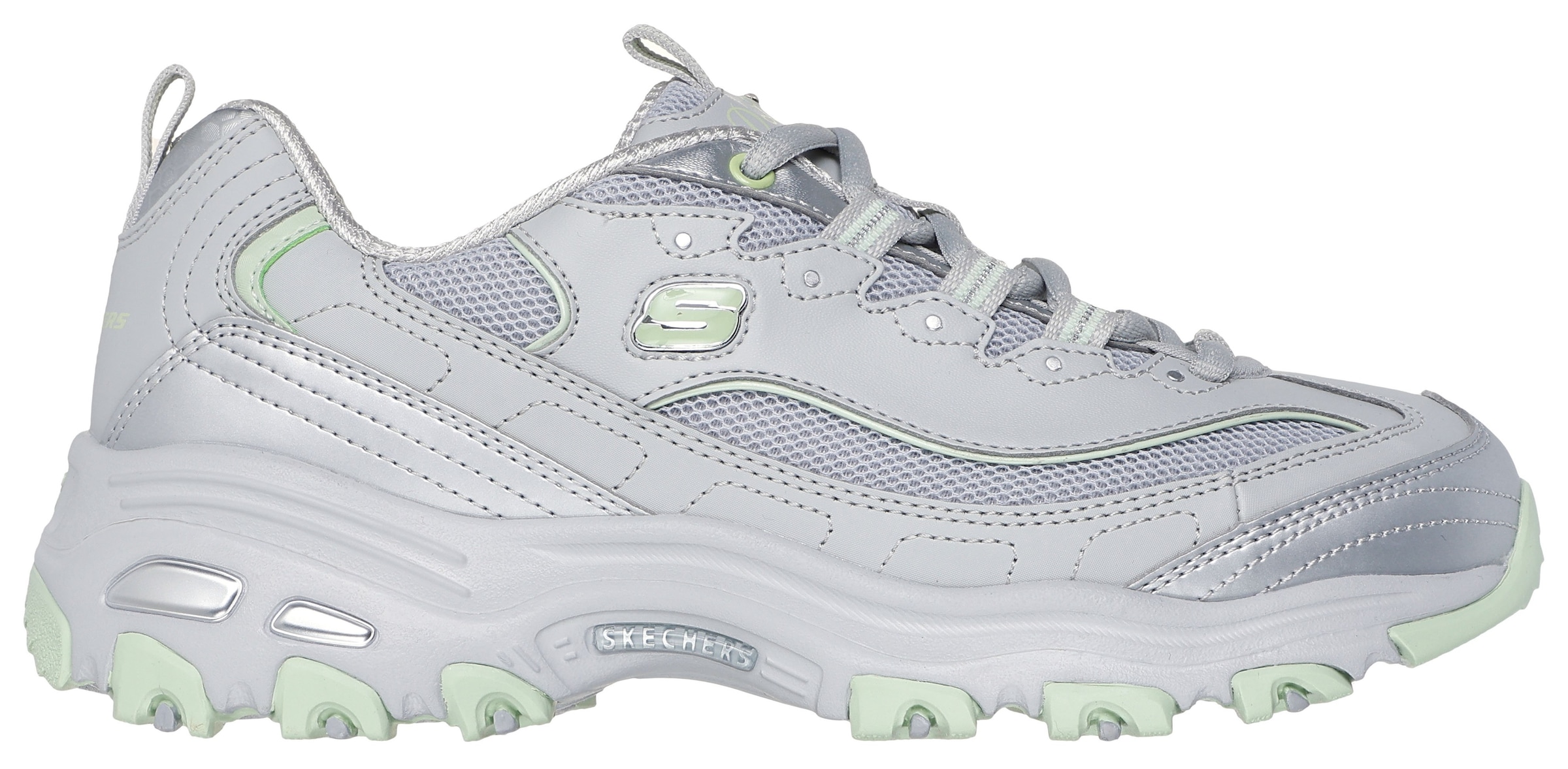 Skechers Sneaker »D'LITES-CHROMATIC«, Plateausneaker, Schnürschuh mit Metallic Einsätzen