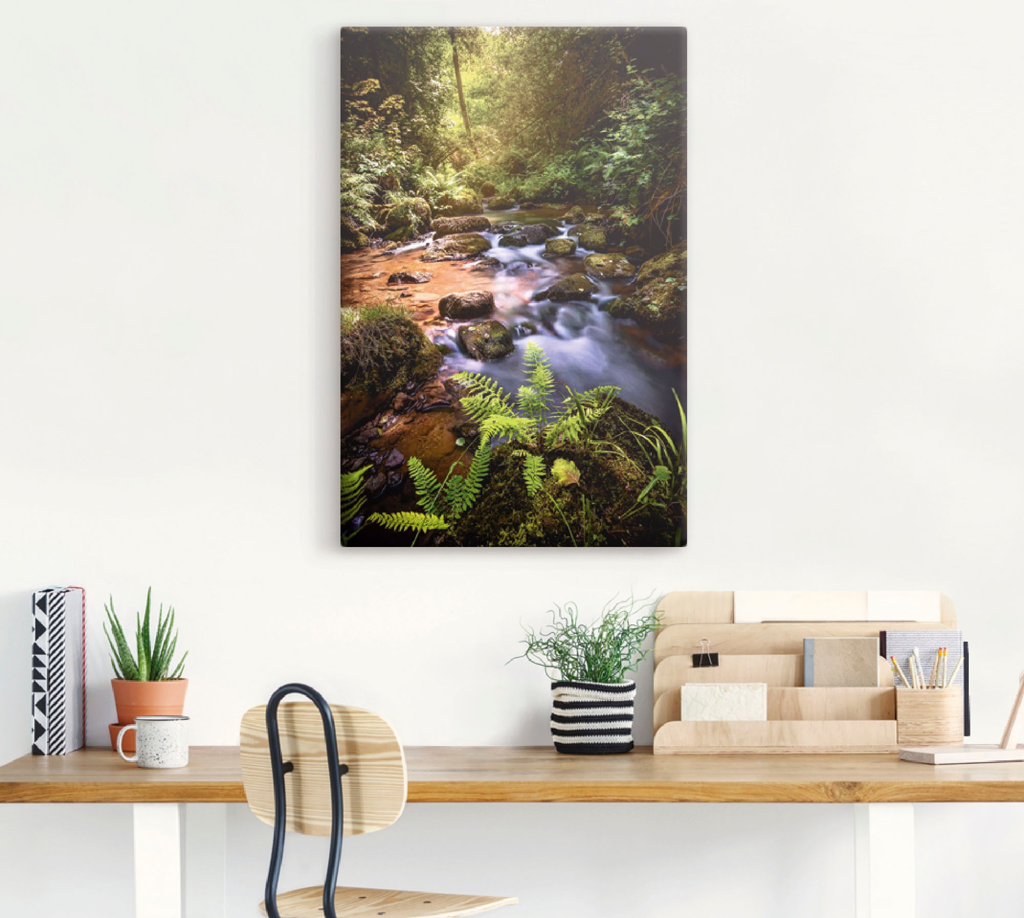 Artland Wandbild »Wildbach im Wald«, Gewässer, (1 St.), als Alubild, Outdoorbild, Leinwandbild, Wandaufkleber, versch. Größen