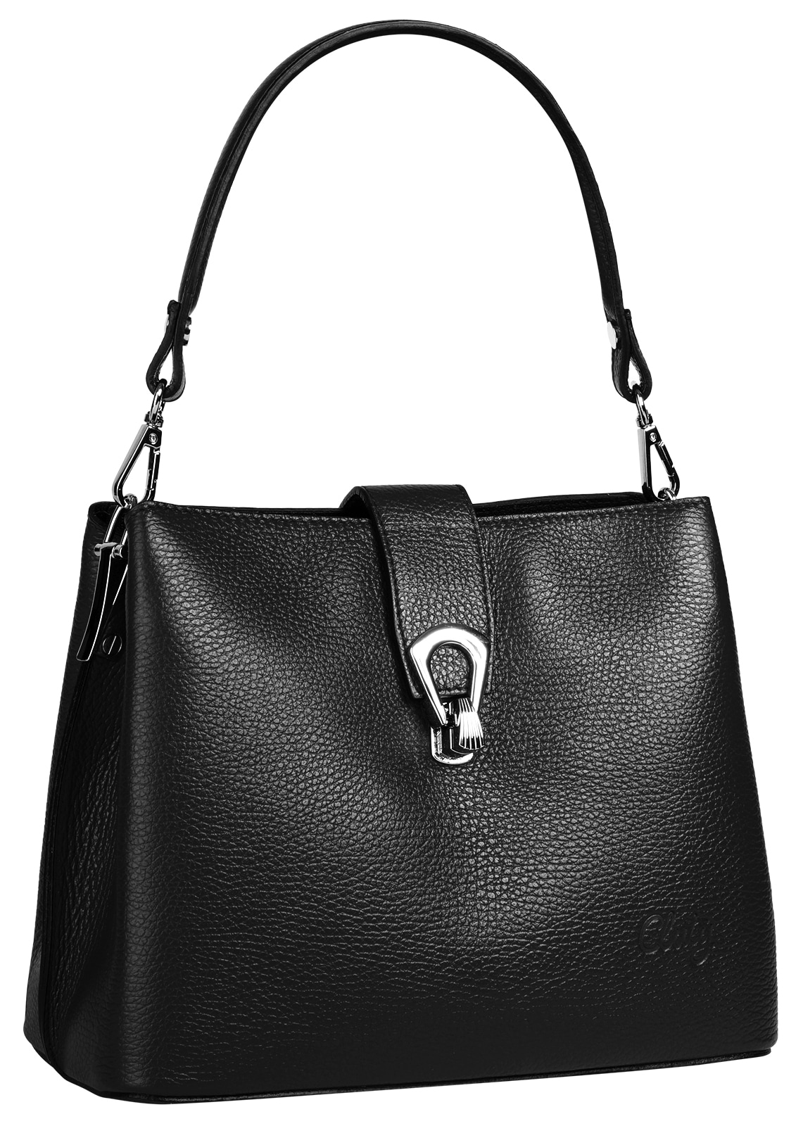 Cluty Umhängetasche, echt Leder, Made in Italy