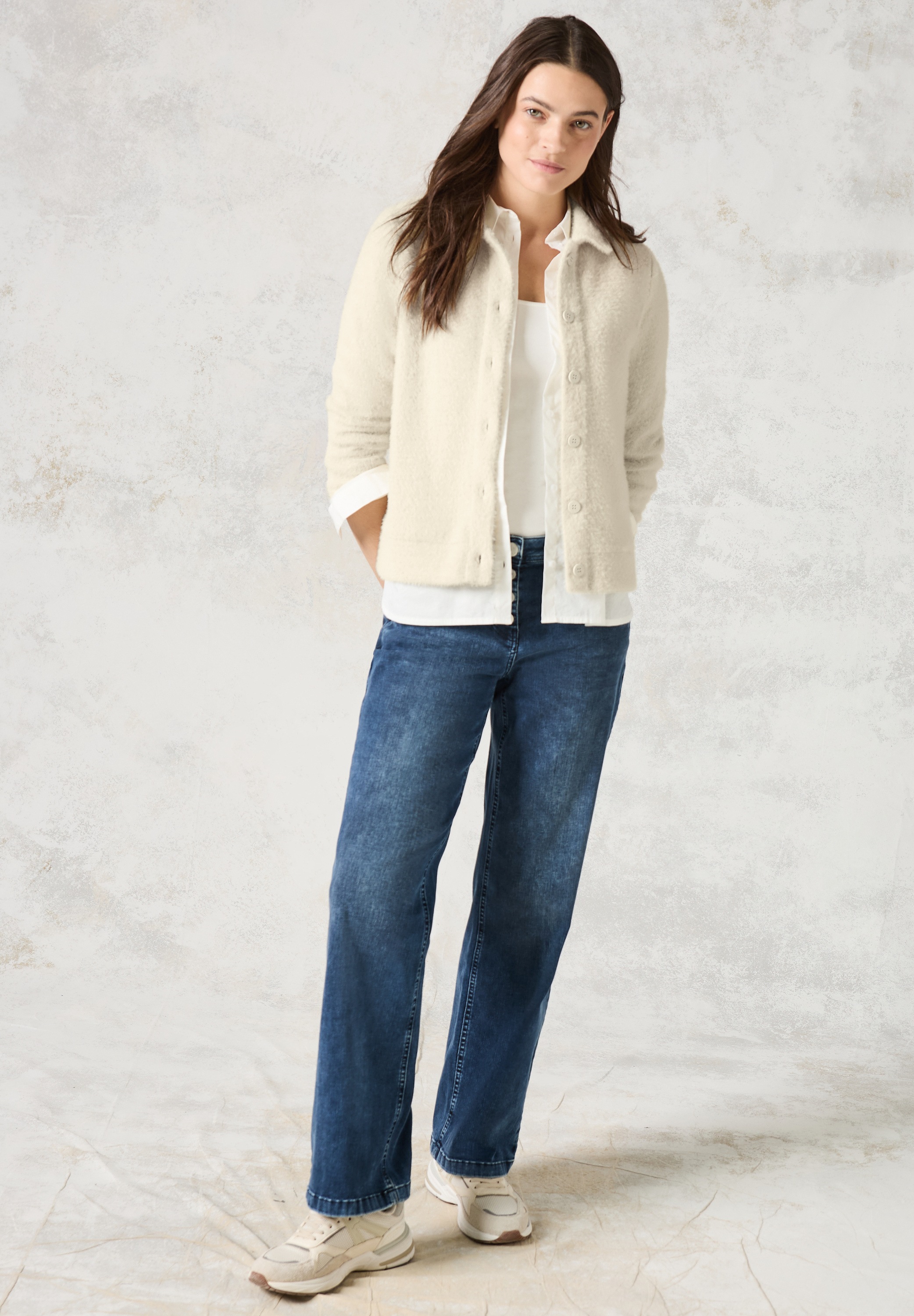 Cecil Cardigan aus softem Materialmix