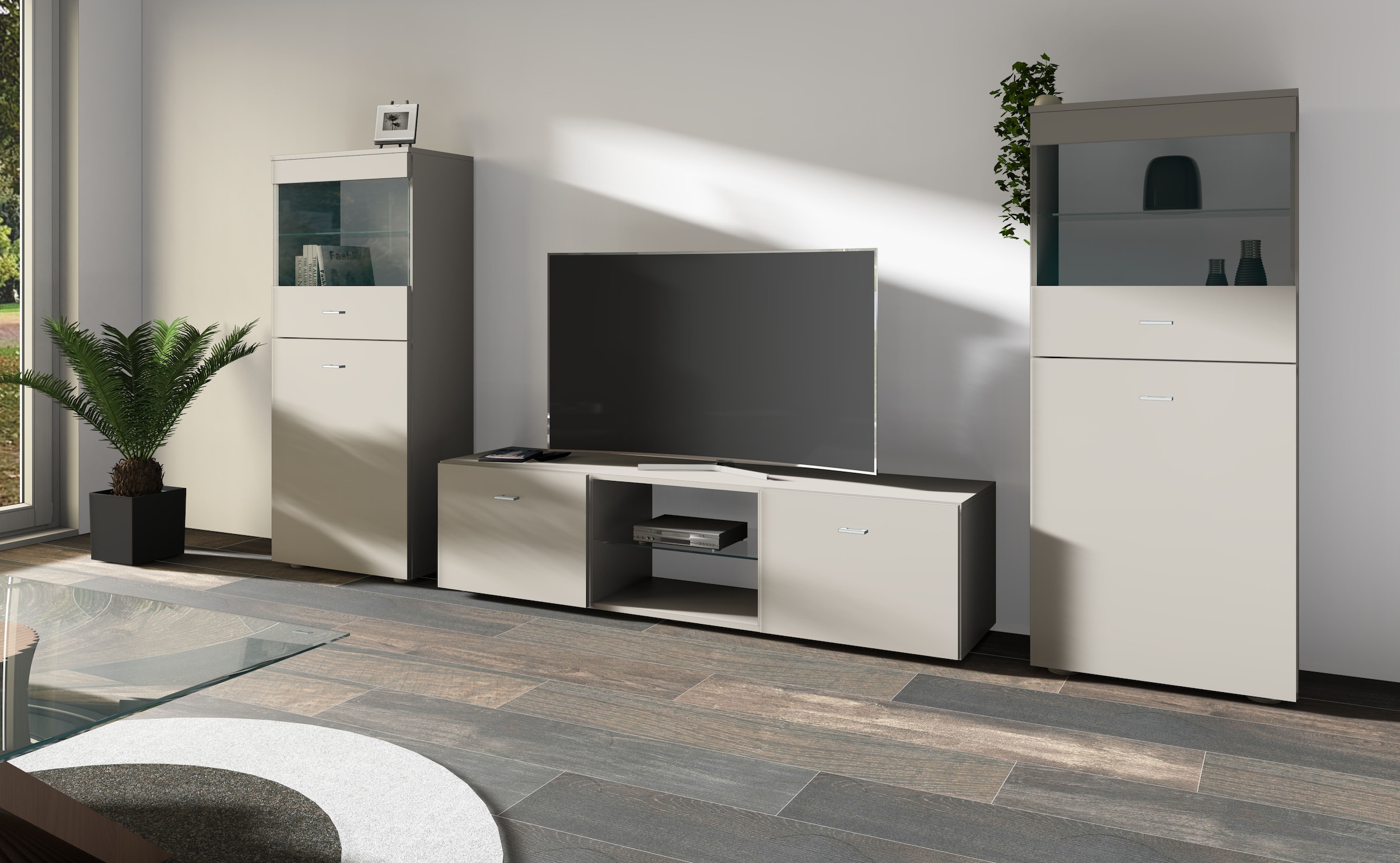 borchardt Möbel Wohnwand "Scala, Mediawand 3-teilig mit 2 Vitrinen und Lowb günstig online kaufen