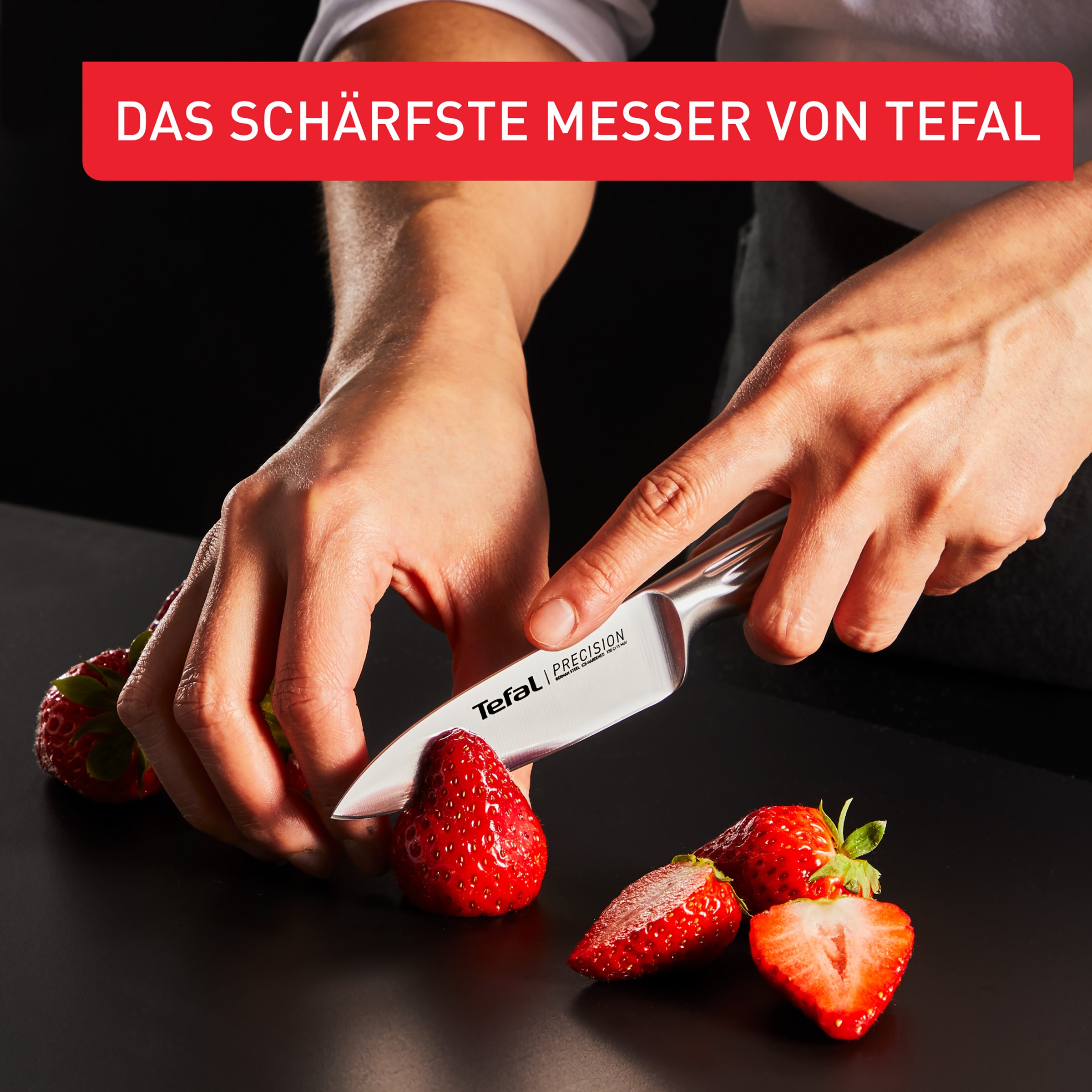 Tefal Schälmesser »Precision« 9 cm, 22°-Klingenwinkel, Eishärtungstechnologie, Wellenmuster