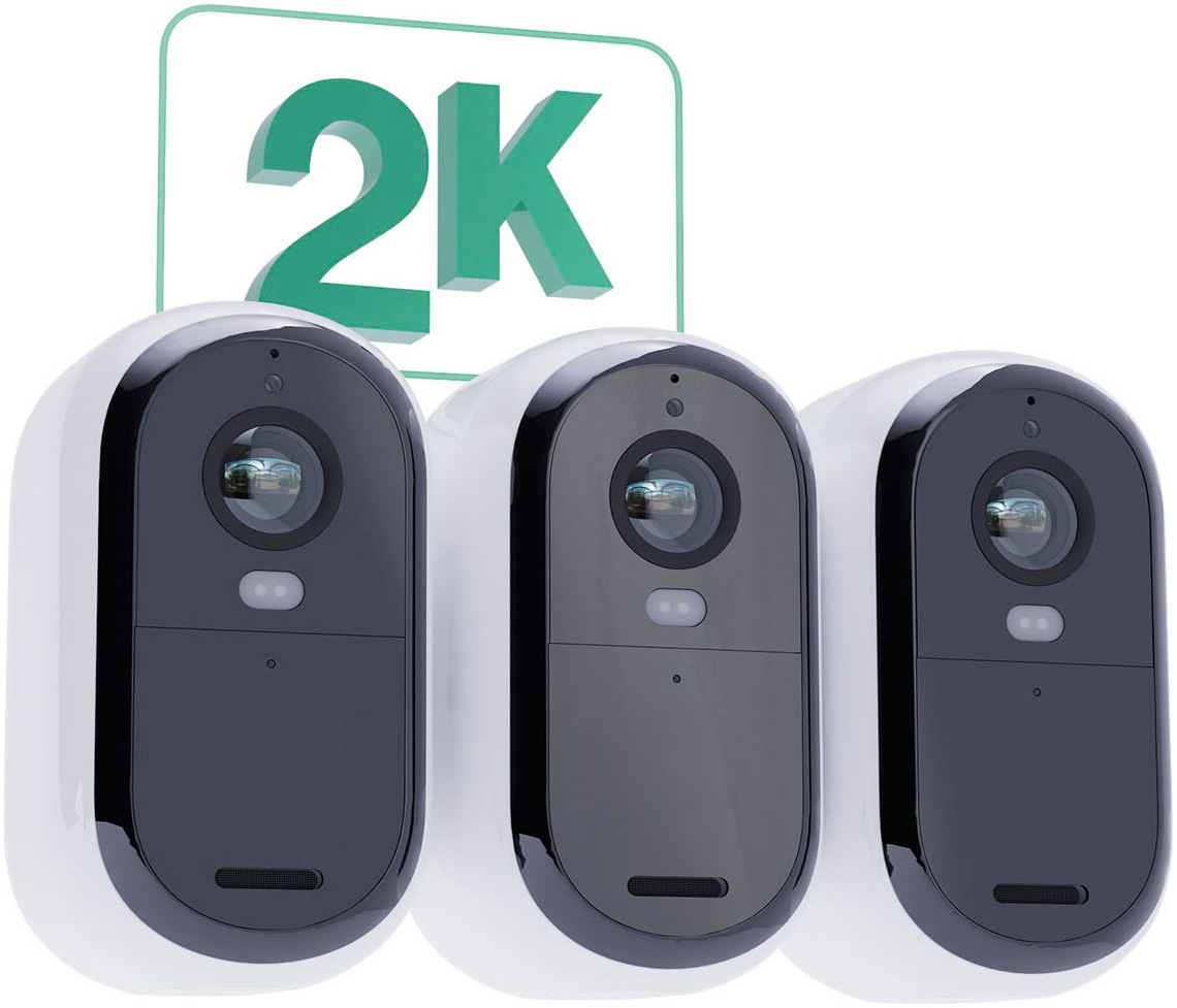 ARLO Smart Home Kamera »2 2K Outdoor Camera 3pack W/3 Solar Panel«, Außenbereich