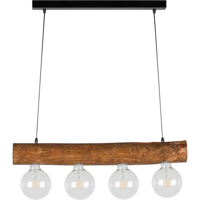 SPOT Light Pendelleuchte »TRABO SIMPLE«, 4 flammig-flammig, Hängeleuchte,  Holzbalken aus massivem Kiefernholz Ø 8-12 cm | BAUR