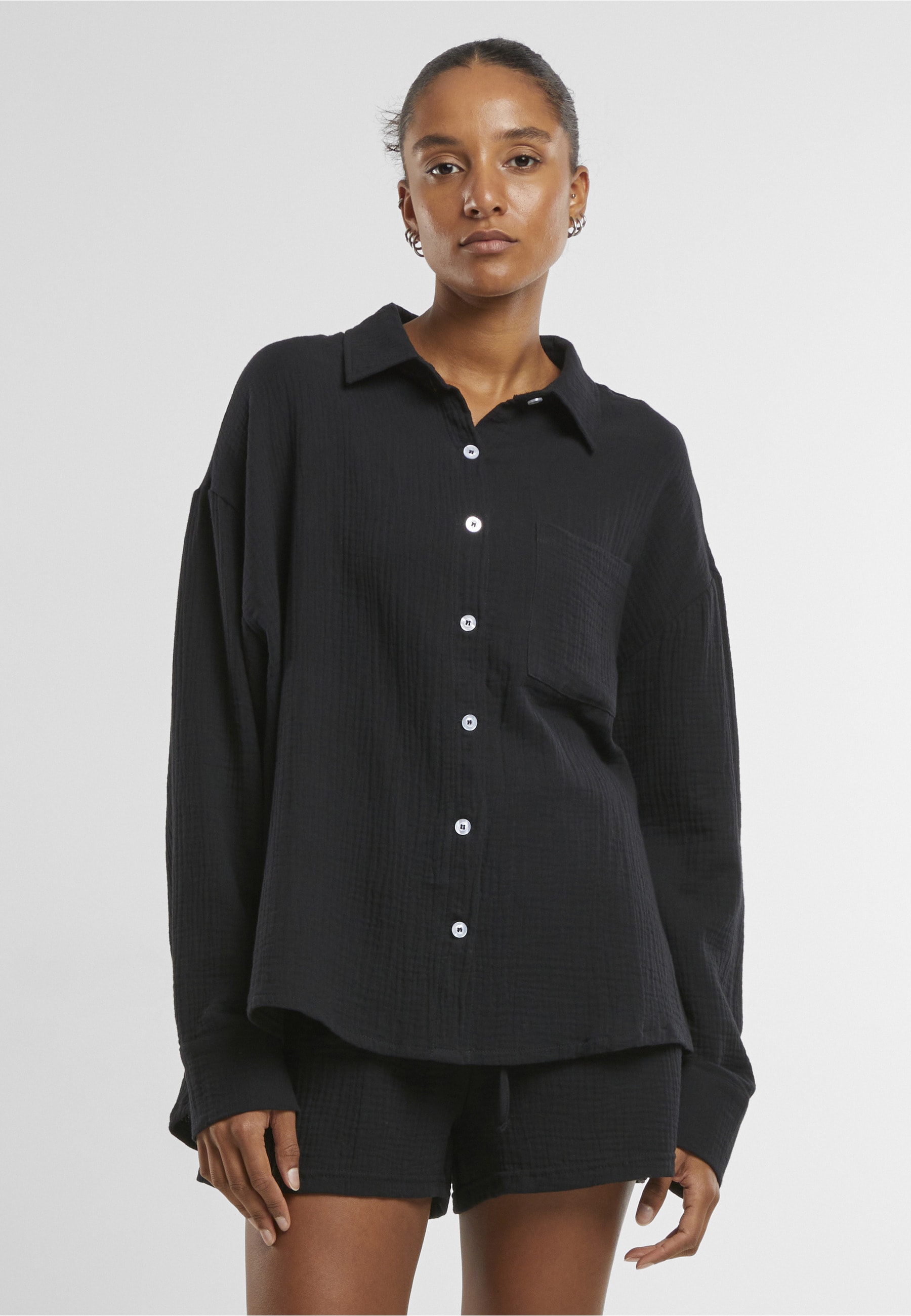 URBAN CLASSICS Klassische Bluse »Urban Classics Ladies Oversized Musselin Blouse«