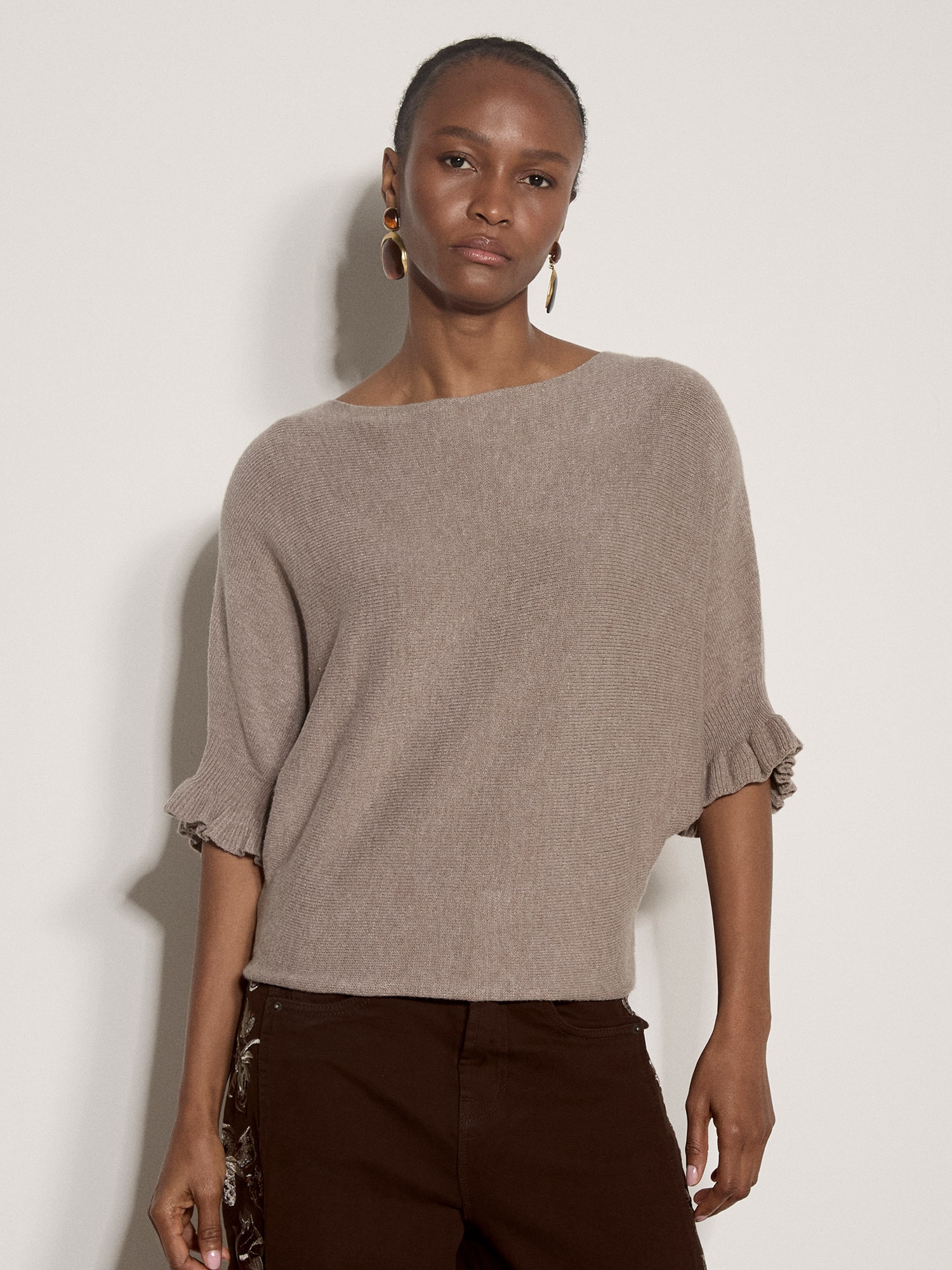 Apricot Fledermausshirt »Weiches Strickoberteil mit Fledermausärmeln«