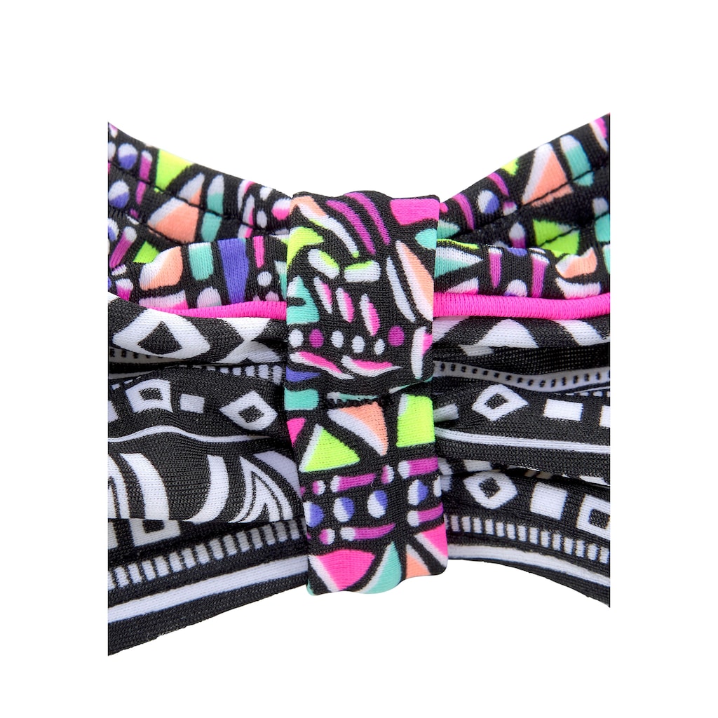 Buffalo Bandeau-Bikini, mit Ethnodruck und Kontrastdetails