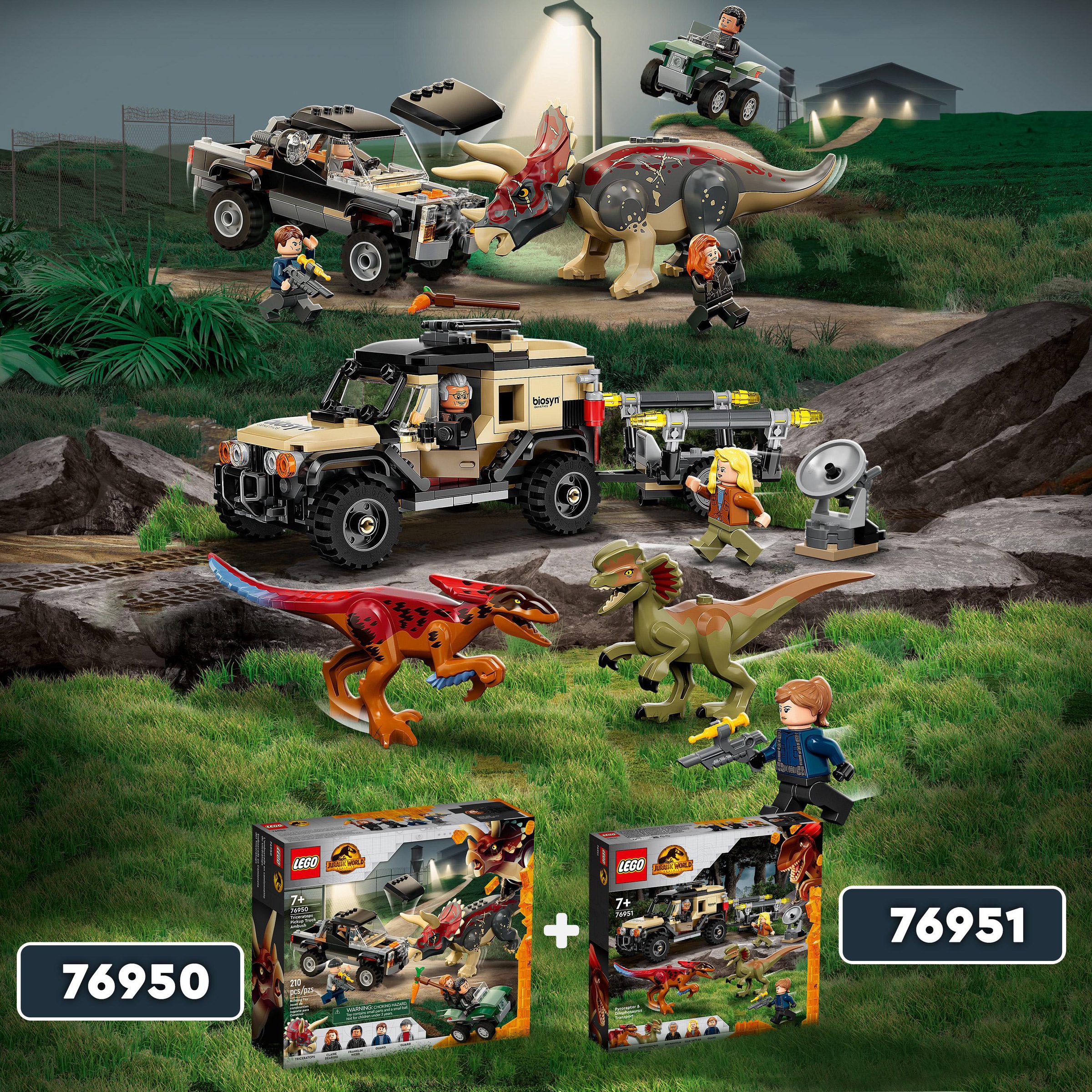 LEGO® Konstruktionsspielsteine »Pyroraptor & Dilophosaurus Transport (76951), LEGO® Jurassic World«, (254 St.), Made in Europe