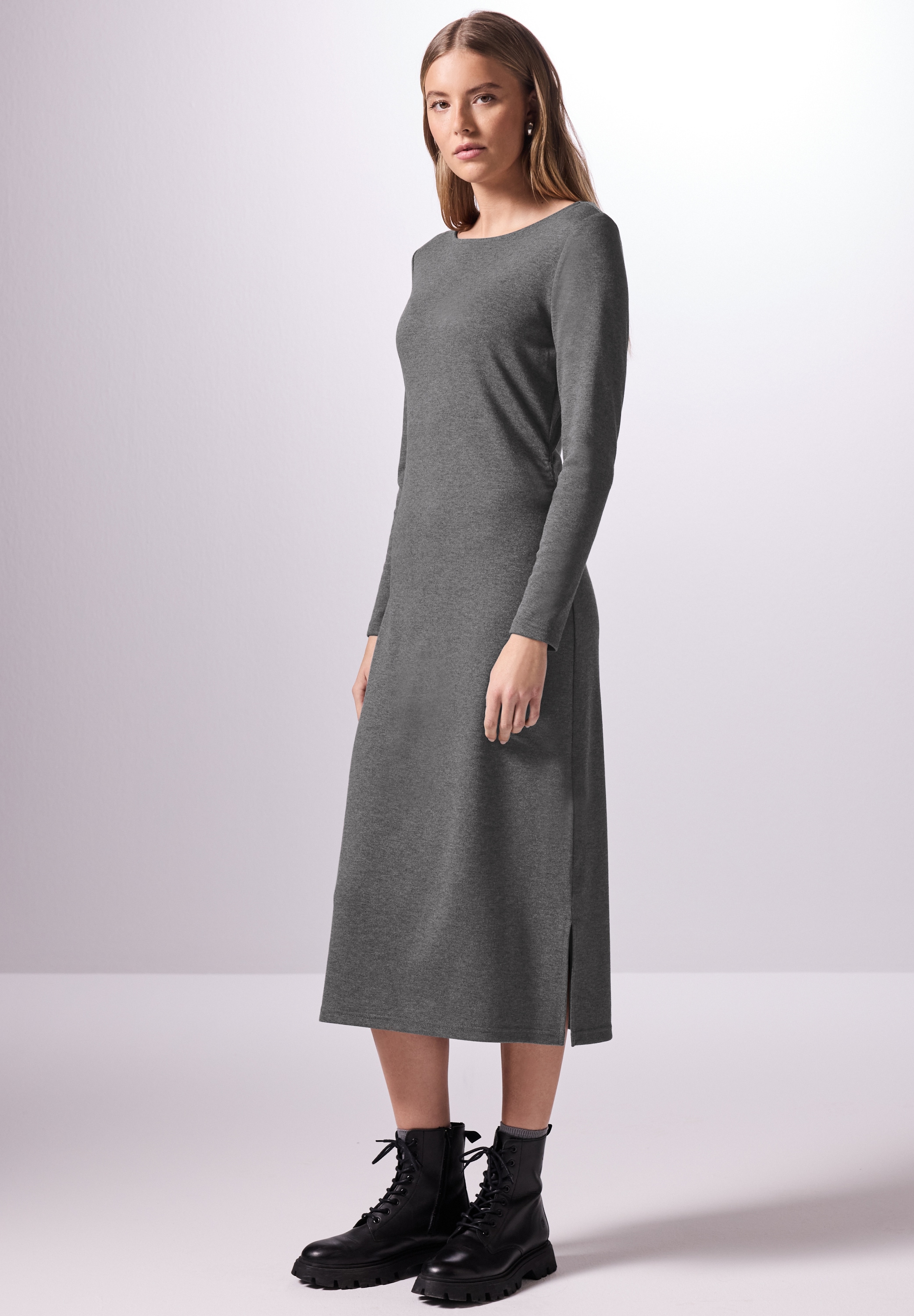 STREET ONE STUDIO Midikleid Ohne Taschen in Unifarbe günstig online kaufen