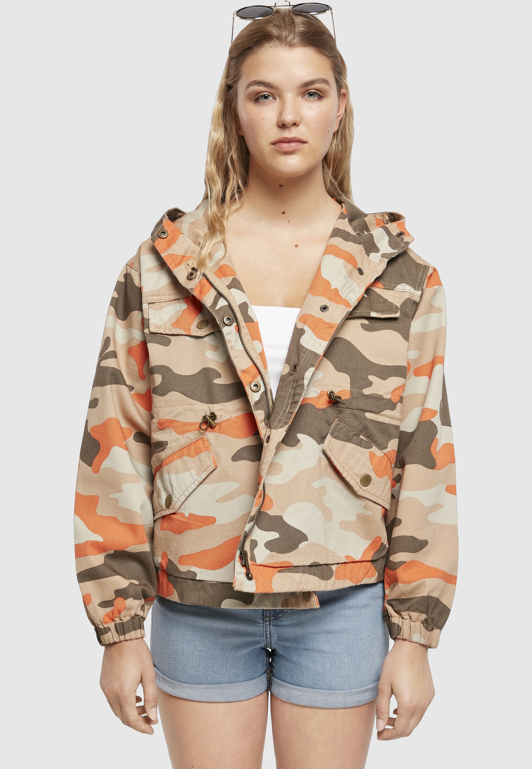URBAN CLASSICS Allwetterjacke »Urban Classics Damen Ladies Oversized Camo Parka Jacket« 1 Stk. tlg. mit Kapuze