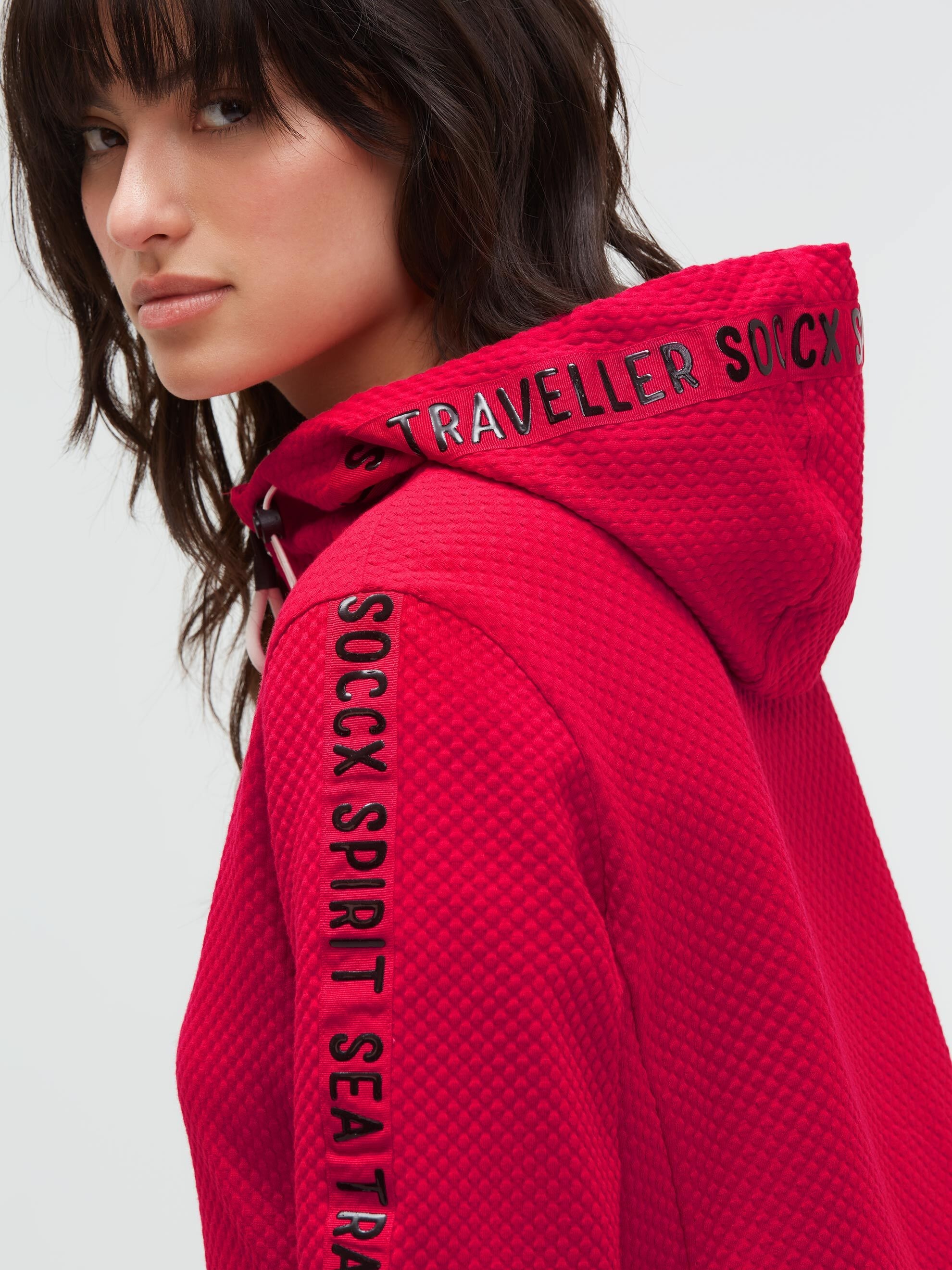 SOCCX Kapuzensweatjacke mit verstellbarer Kapuze