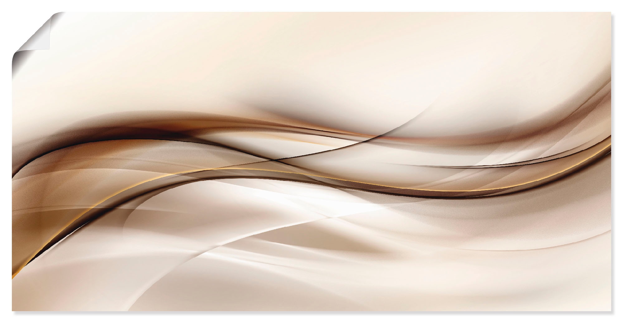Artland Wandbild »Braune abstrakte Welle«, Muster, (1 St.), als Alubild, Outdoorbild, Leinwandbild, Poster, Wandaufkleber