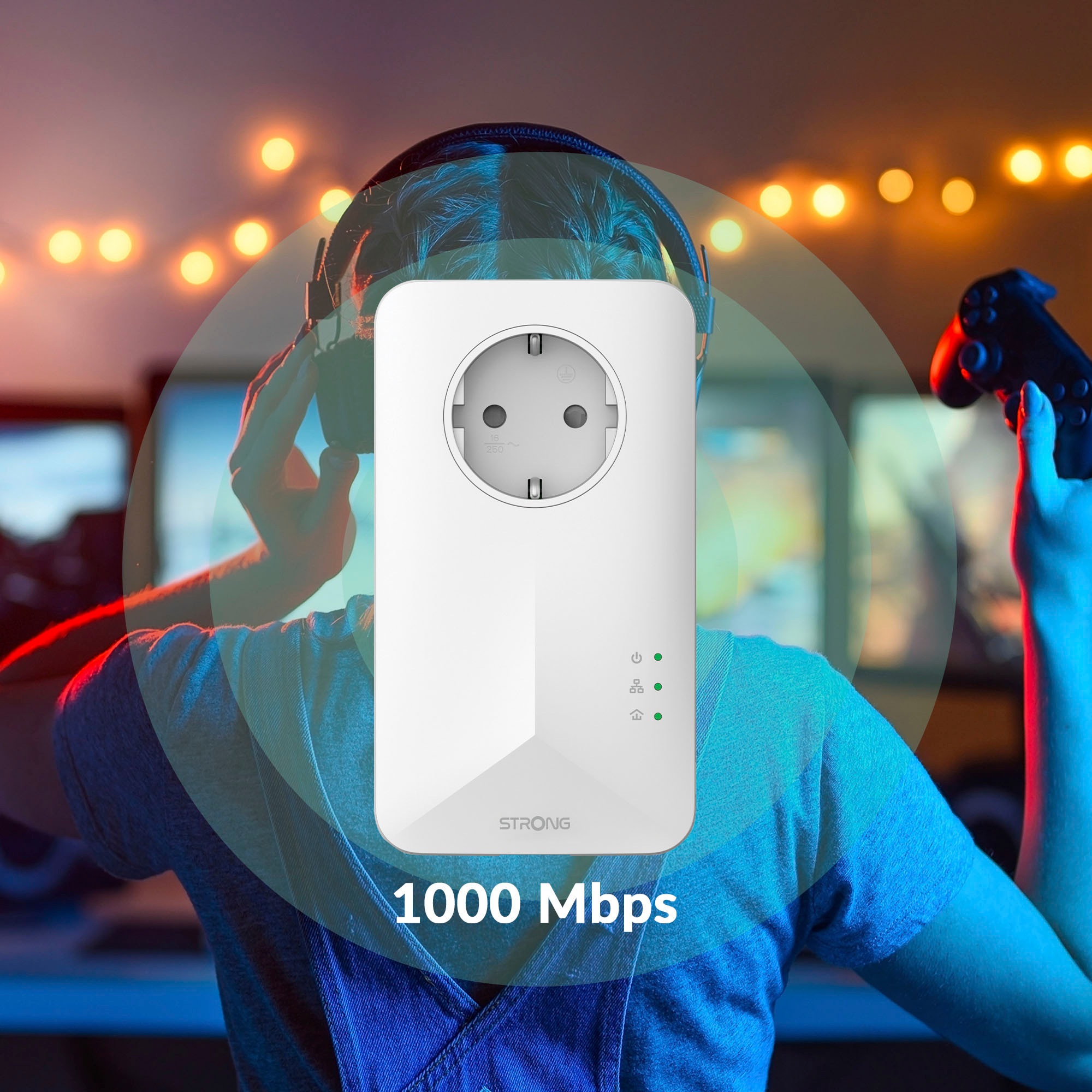 Strong Reichweitenverstärker »Powerline 1000 Mbit/s Set (2 Einheiten)«, (2 St.)