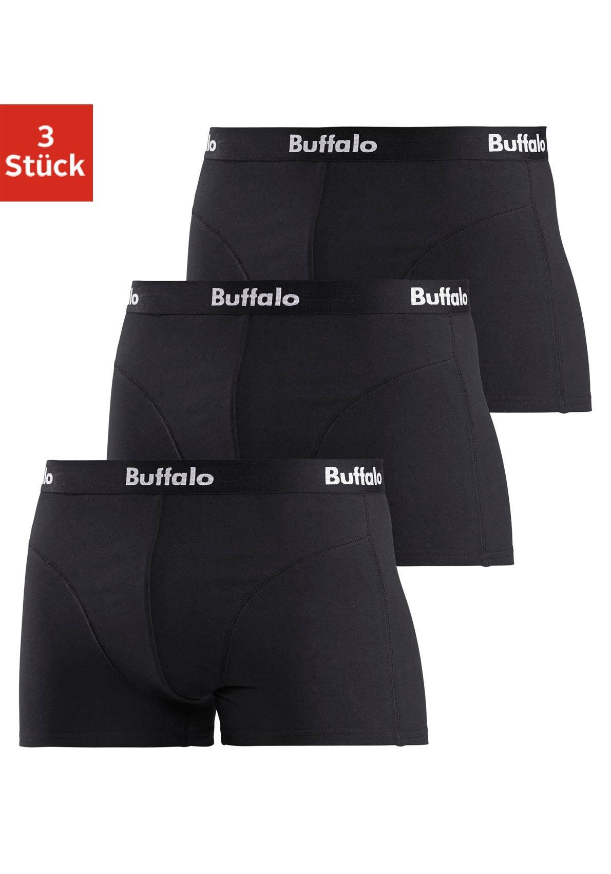 Buffalo Boxer, (Packung, 3 St.), mit Overlock-Nähten vorn