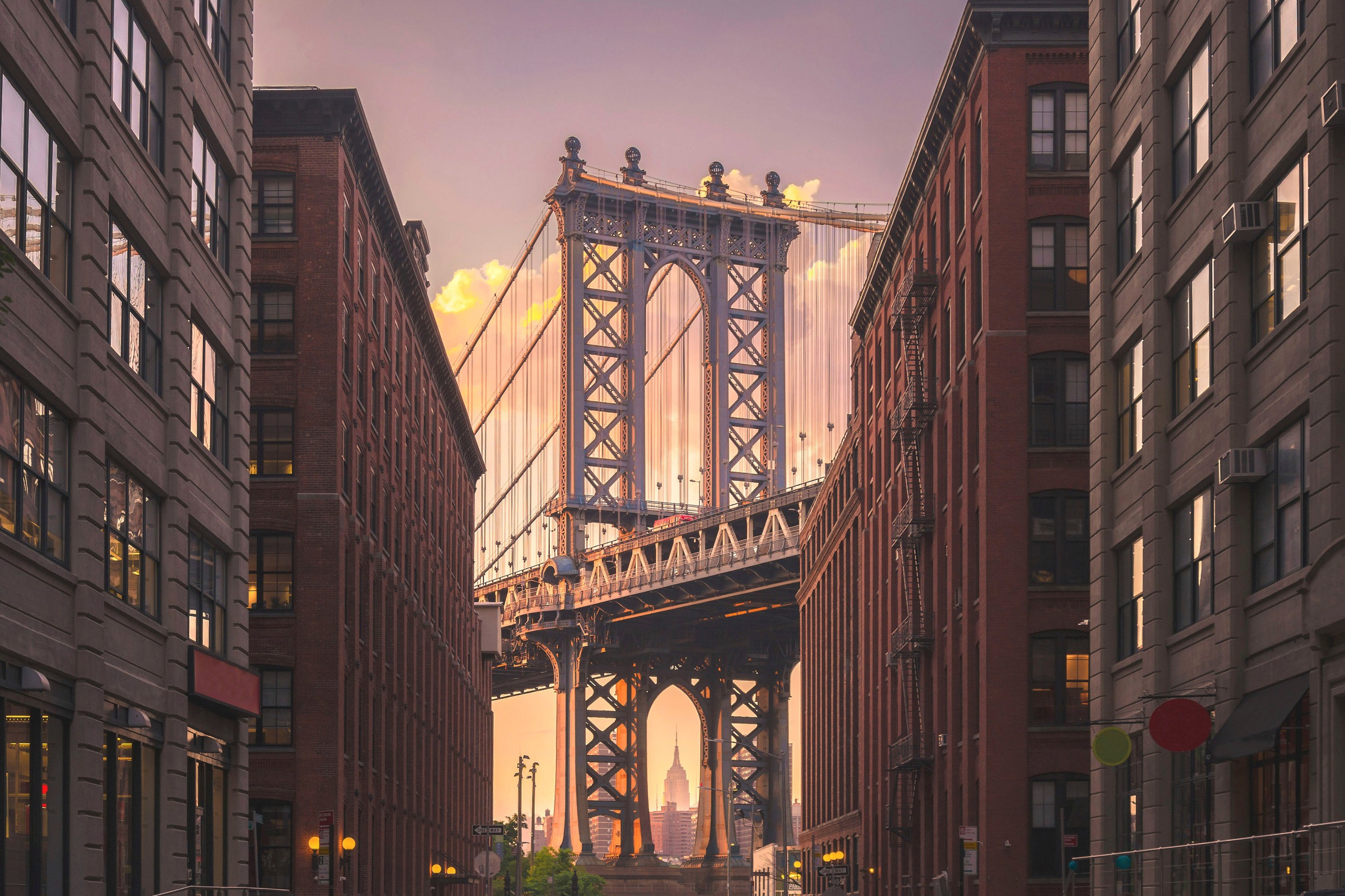 A.S. Création Leinwandbild »Brooklyn Bridge«, Kunst-New York-Kinder, (1 St.), Brücke Großstadt Keilrahmen Bild Leinwand-Bild Wohnzimmer modern Wand