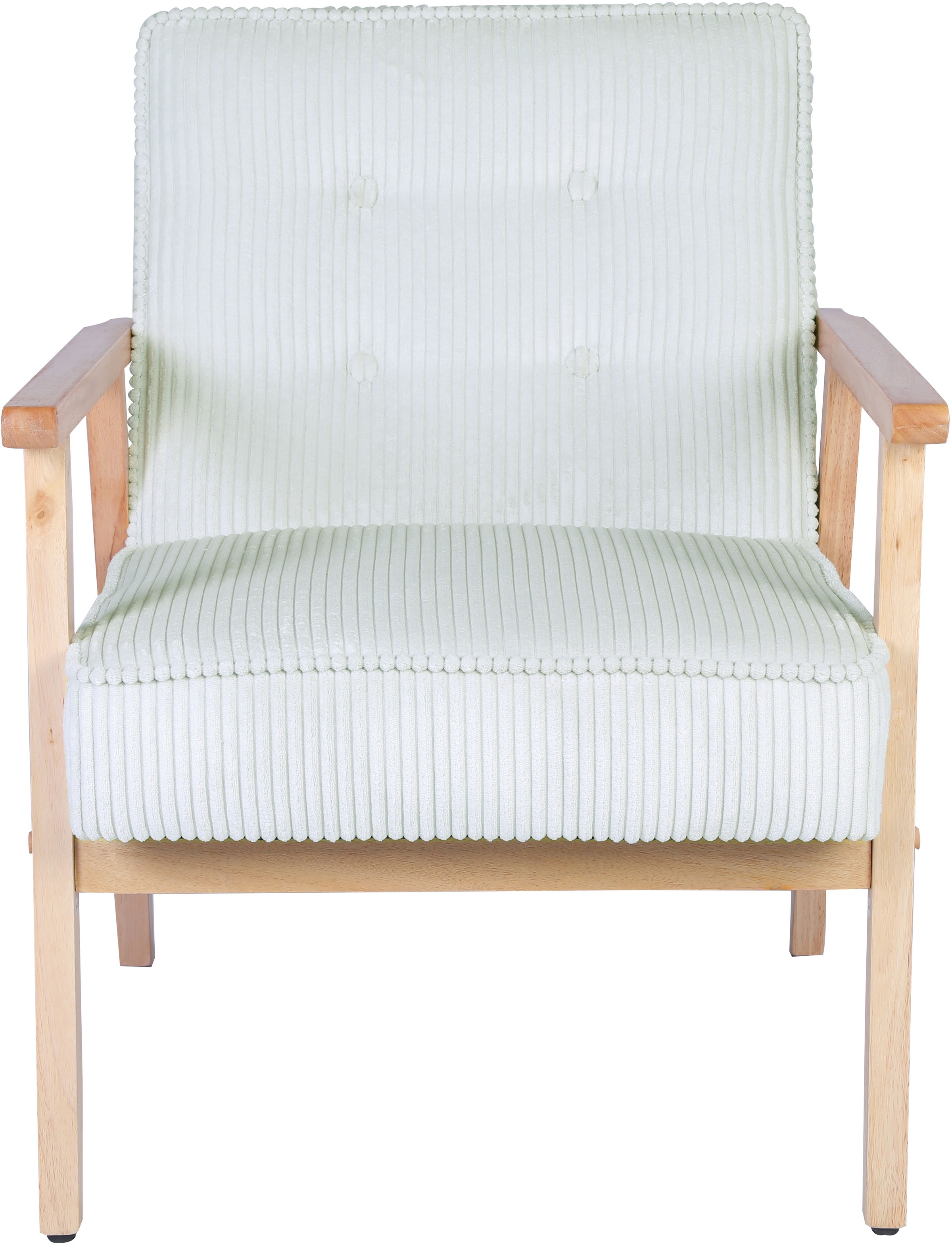 Home affaire Loungesessel »MENONRI mit Armlehnen aus Massivholz«, Relaxsessel, Lese-Sessel, Cocktailsessel in Cord und Webstoff