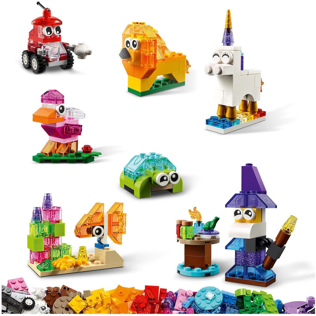 LEGO® Konstruktionsspielsteine »Kreativ-Bauset mit durchsichtigen Steinen (11013), LEGO® Classic«, (500 St.)