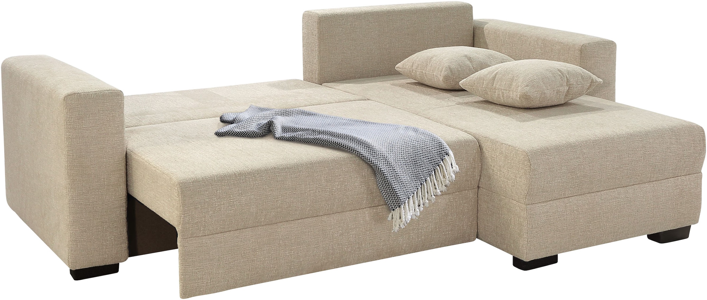 Jockenhöfer Gruppe Ecksofa »Elmau, L-Form, Breite 235cm«, inkl. Bettfunktion, Bettkasten, Ottomane links/rechts montierbar