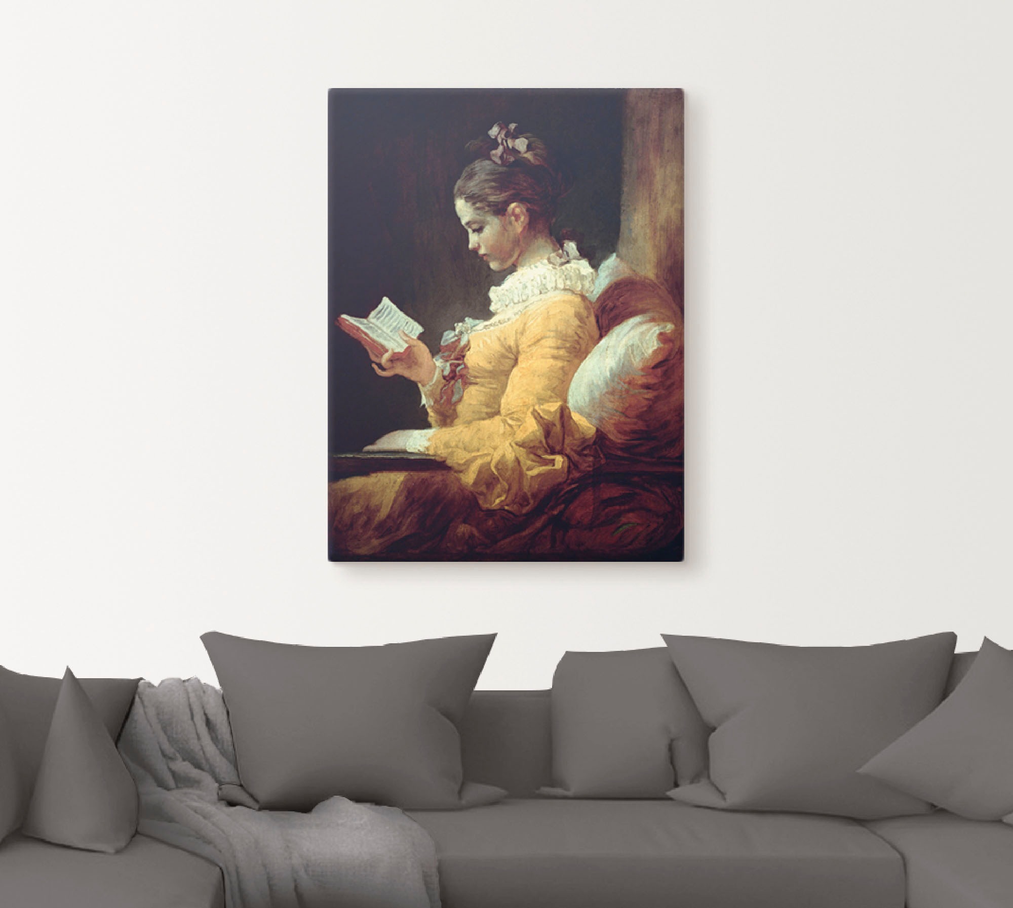 Artland Wandbild "Lesendes Mädchen. Um 1776" Frau 1 Stk. tlg. als Leinwandb günstig online kaufen