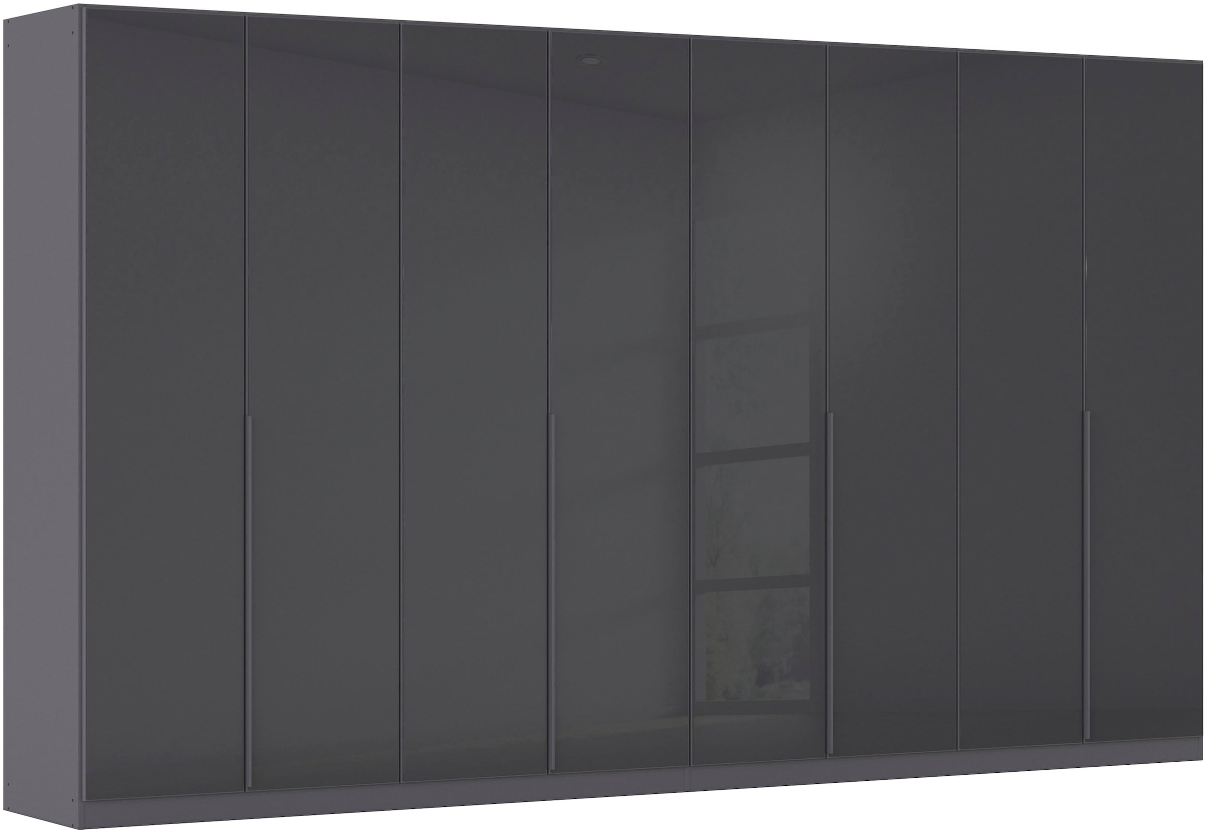 Drehtürenschrank OTTO HOME, B:360cm H:210cm T:54cmgraumetallic, glas basalt, Holzwerkstoff, Schränke, "Kleiderschrank Kleiderschränke Schrank