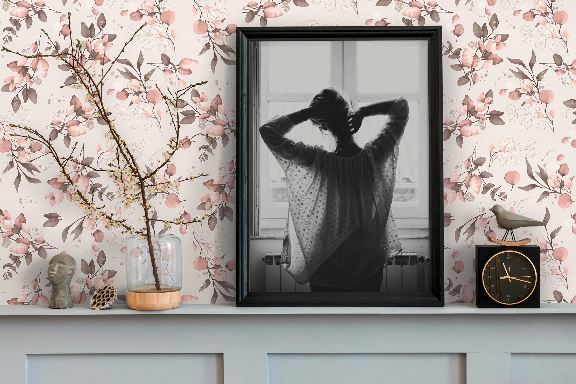 A.S. Création Vliestapete »Pure Elegance Blumen-Tapete Mustertapete Blümchen Blattmuster«, leicht glänzend, Vliestapete floral für Schlafzimmer Küche Wohnzimmer Blumen Design