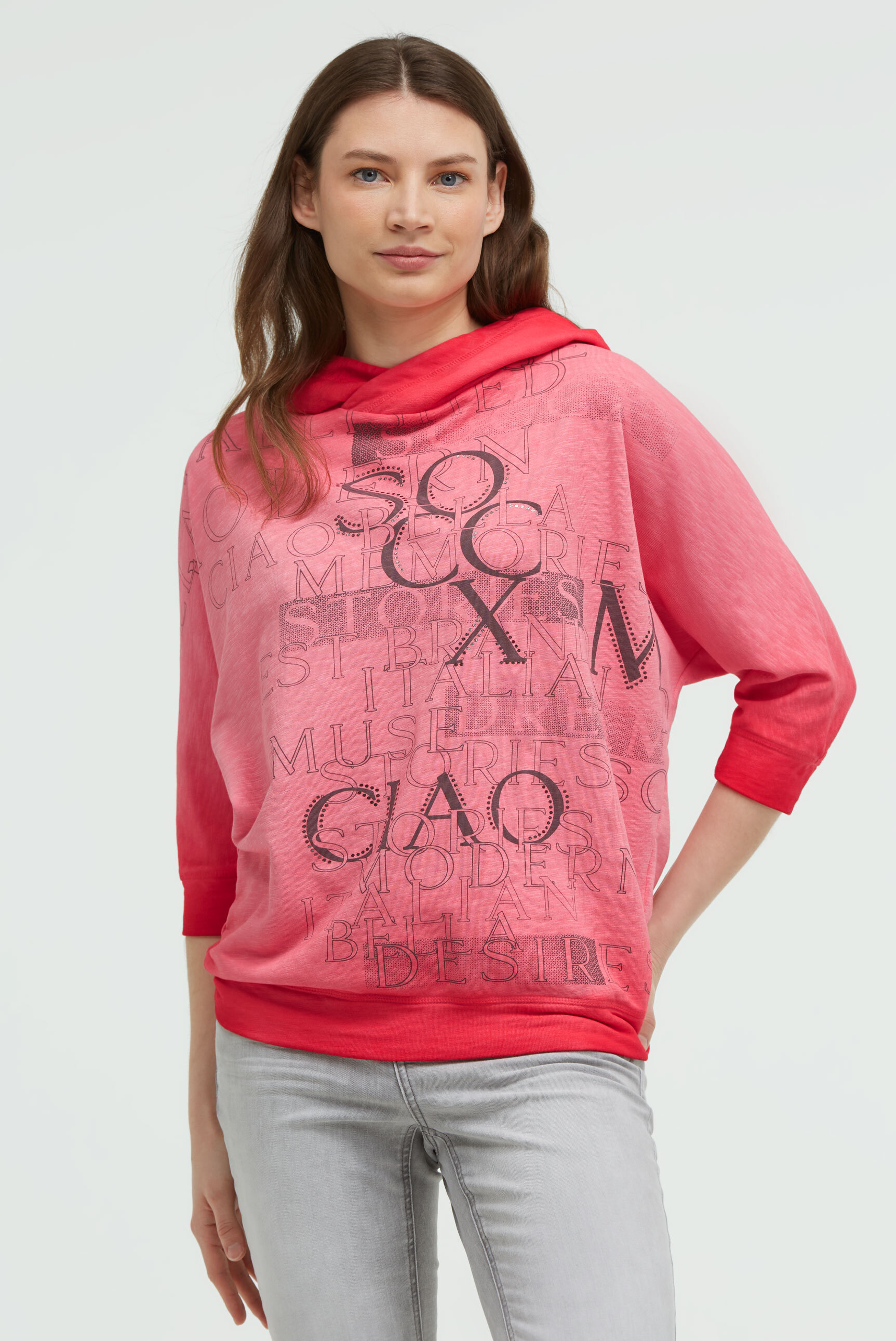 SOCCX Kapuzensweatshirt, mit Fledermausärmeln