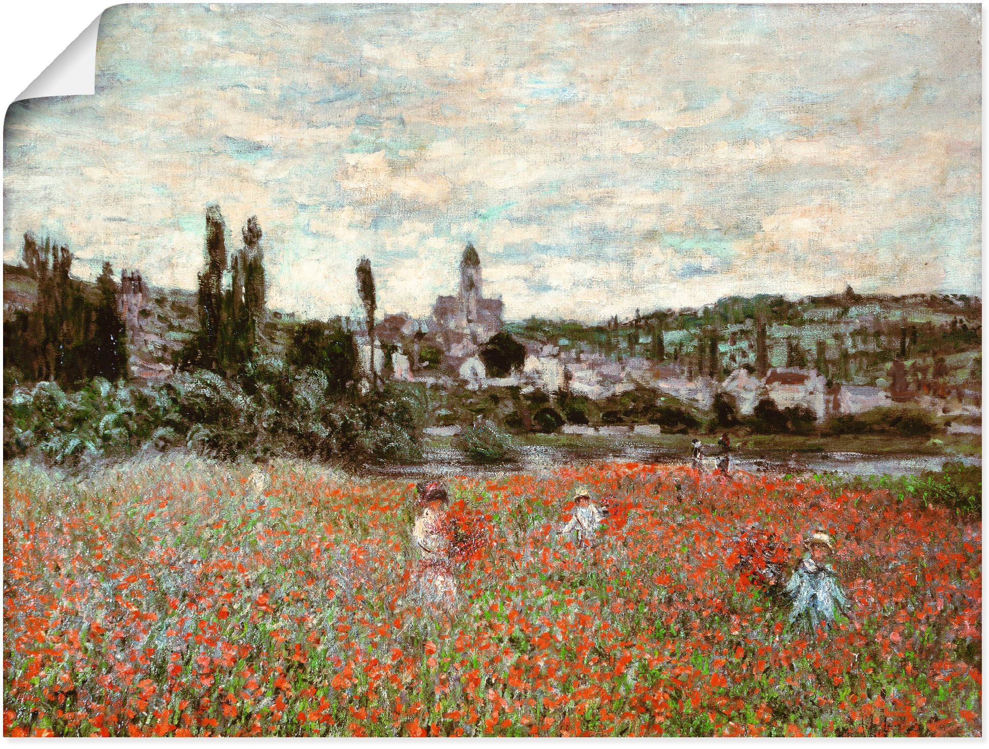 Artland Kunstdruck "Mohnfeld bei Vetheuil. Ca.1880", Blumenwiese, (1 St.), als Alubild, Leinwandbild, Wandaufkleber oder