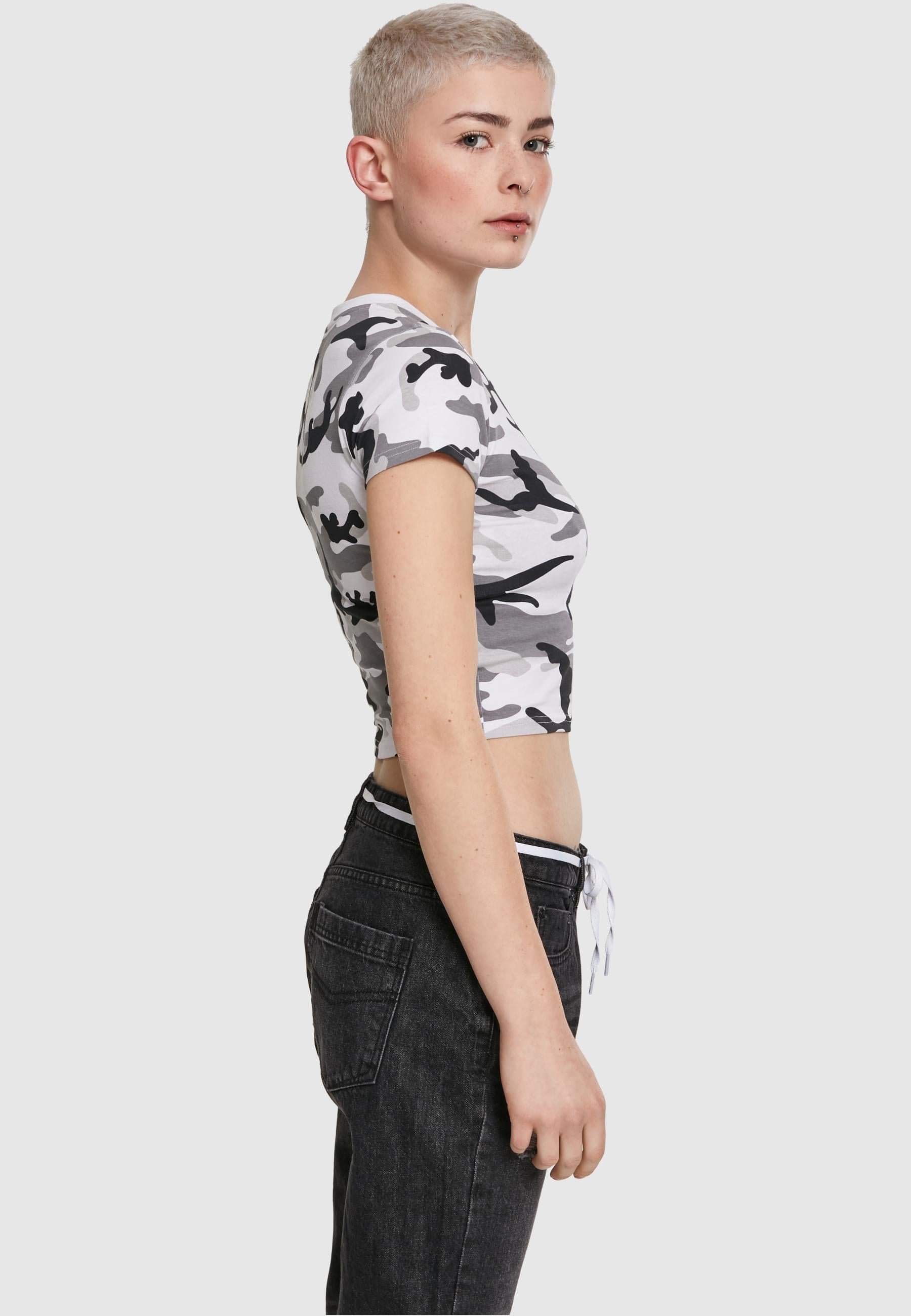 URBAN CLASSICS Kurzarmshirt »Urban Classics Damen Ladies Stretch Jersey Cropped Tee«, (1 tlg.)