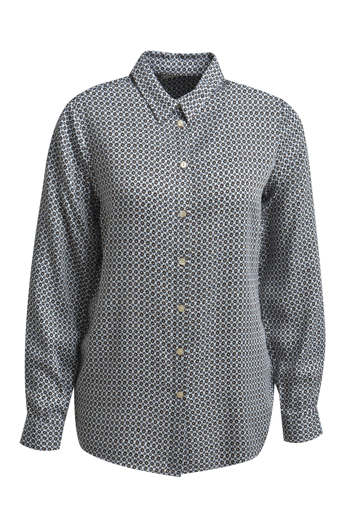 Milano Italy Langarmbluse mit Kellerfalte im Rücken