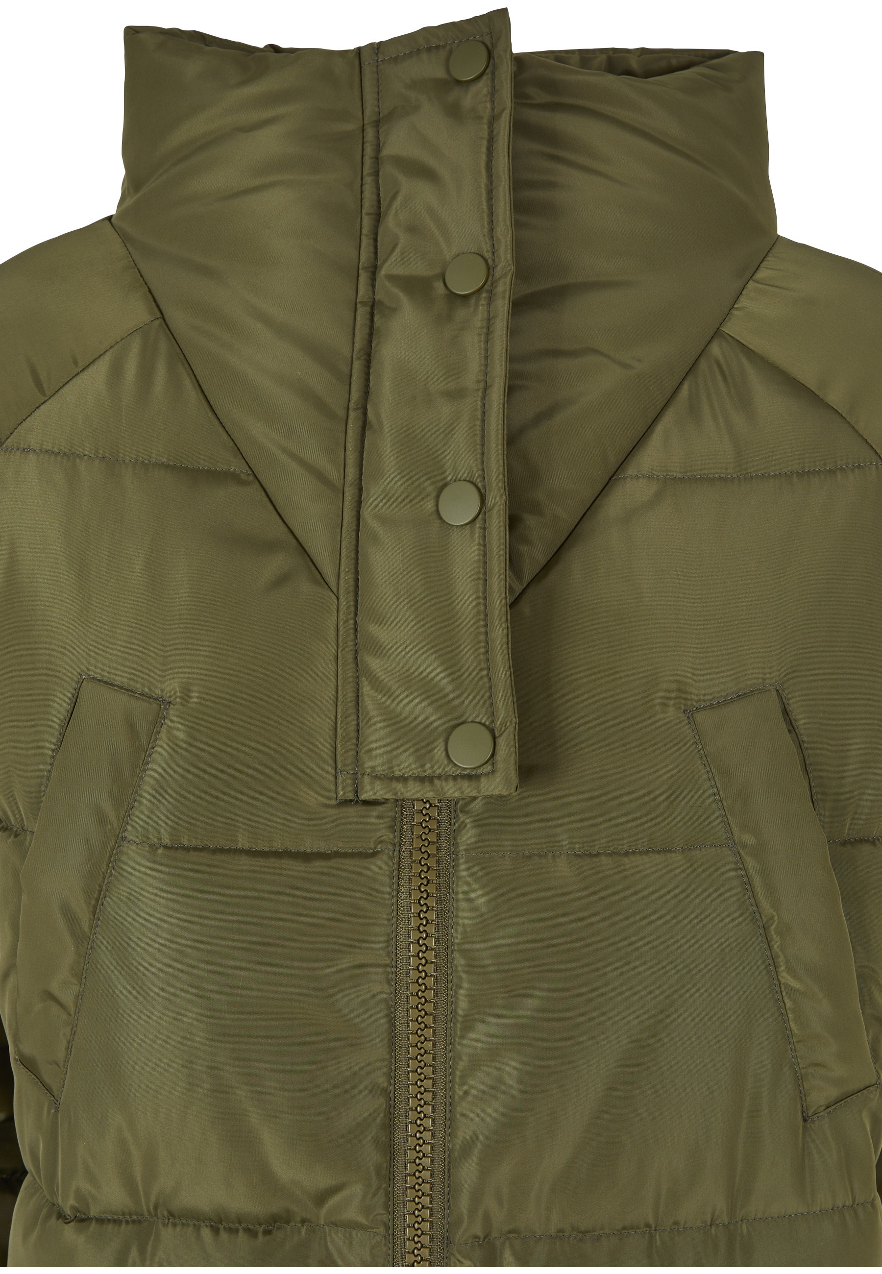 URBAN CLASSICS Winterjacke »Urban Classics Damen Ladies High Neck Puffer Coat« 1 Stk. tlg. ohne Kapuze