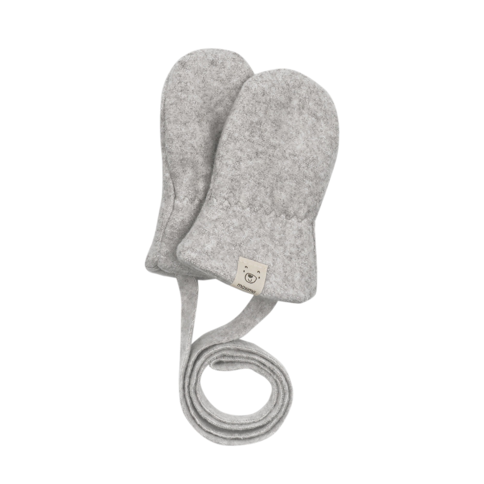 MAXIMO Kinder Fäustlinge, grau, Gr. 6M, meliert, Fleece, Baumwolle, Handschuhe, Baumwolle, elastisch, Halteband, ohne Daumen, basic, bequem