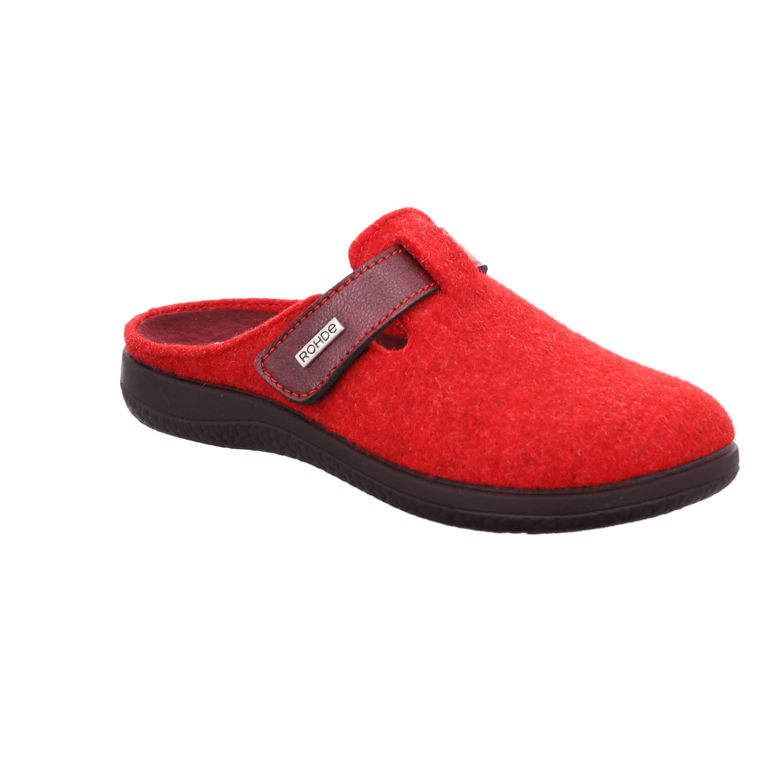 Rohde Pantoffel "Bari" Hausschuh, Clog mit Klettverschluss-Riemchen