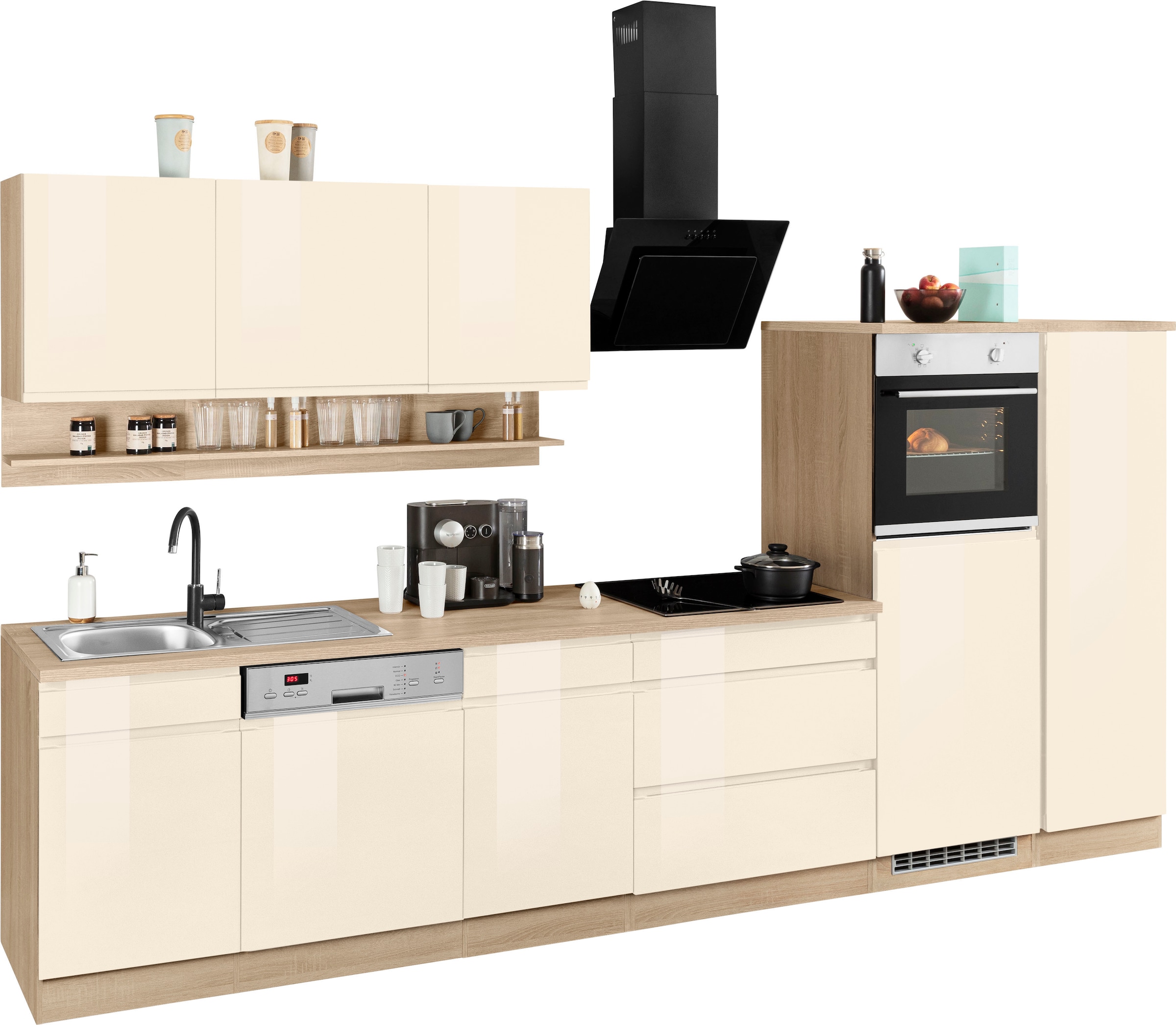 HELD MÖBEL Küchenzeile "Virginia", Breite 350 cm, ohne E-Geräte günstig online kaufen