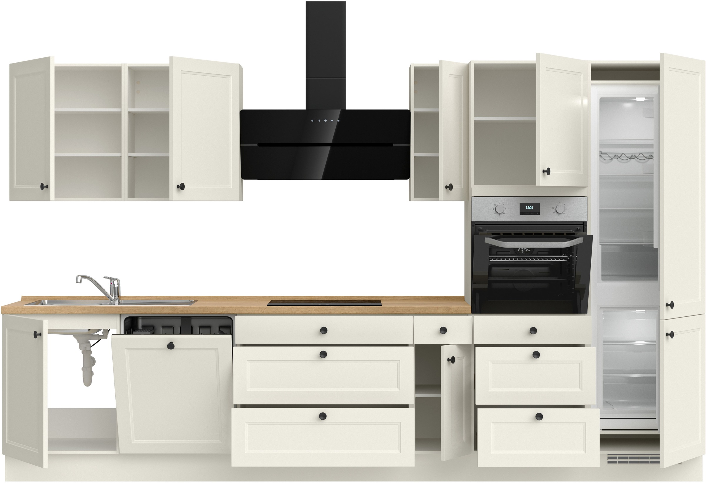 nobilia® Küchenzeile »"Cascada II"«, vormontiert, Breite 360 cm, Ausrichtung wählbar, wahlw. mit E-Geräten