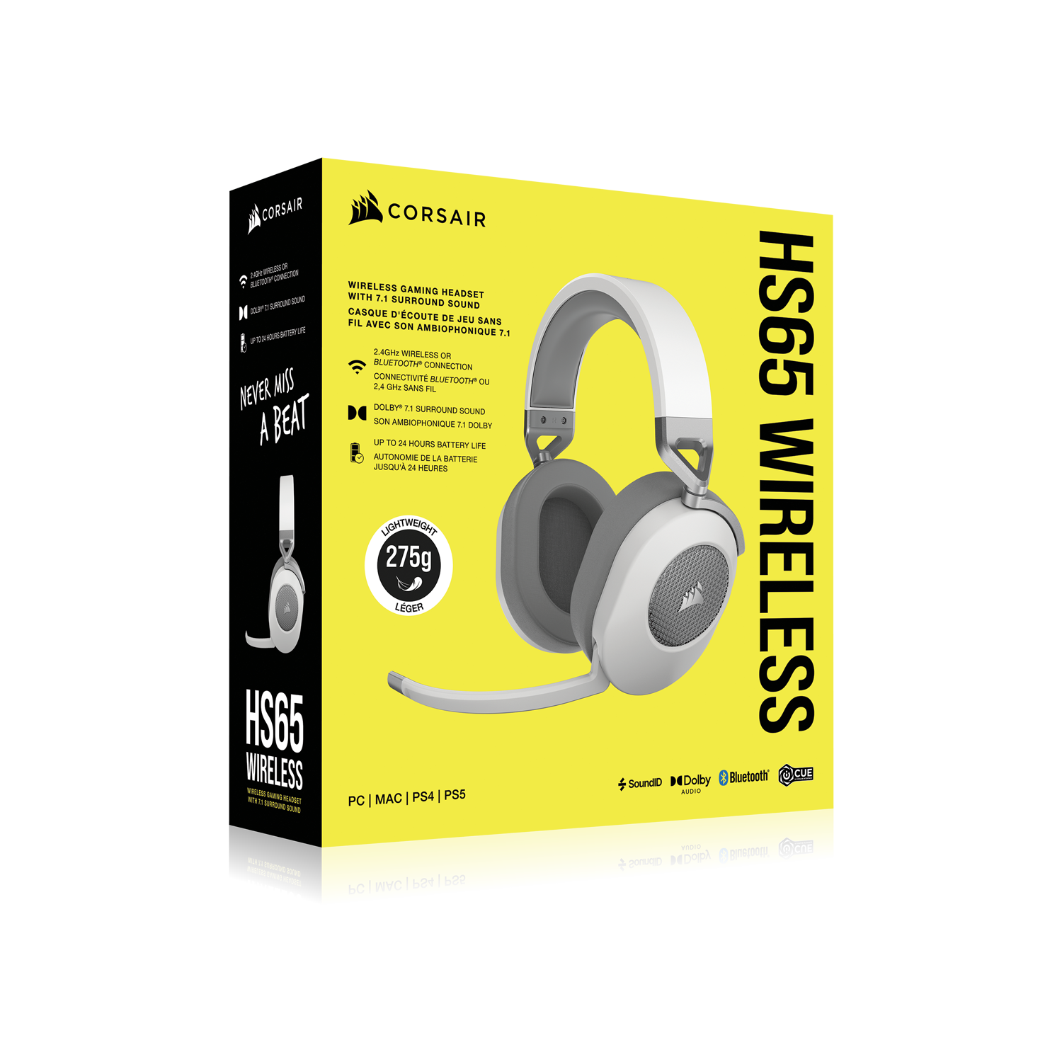 Corsair Gaming-Headset »HS65 Wireless - Weiß«, A2DP Bluetooth-Wireless
