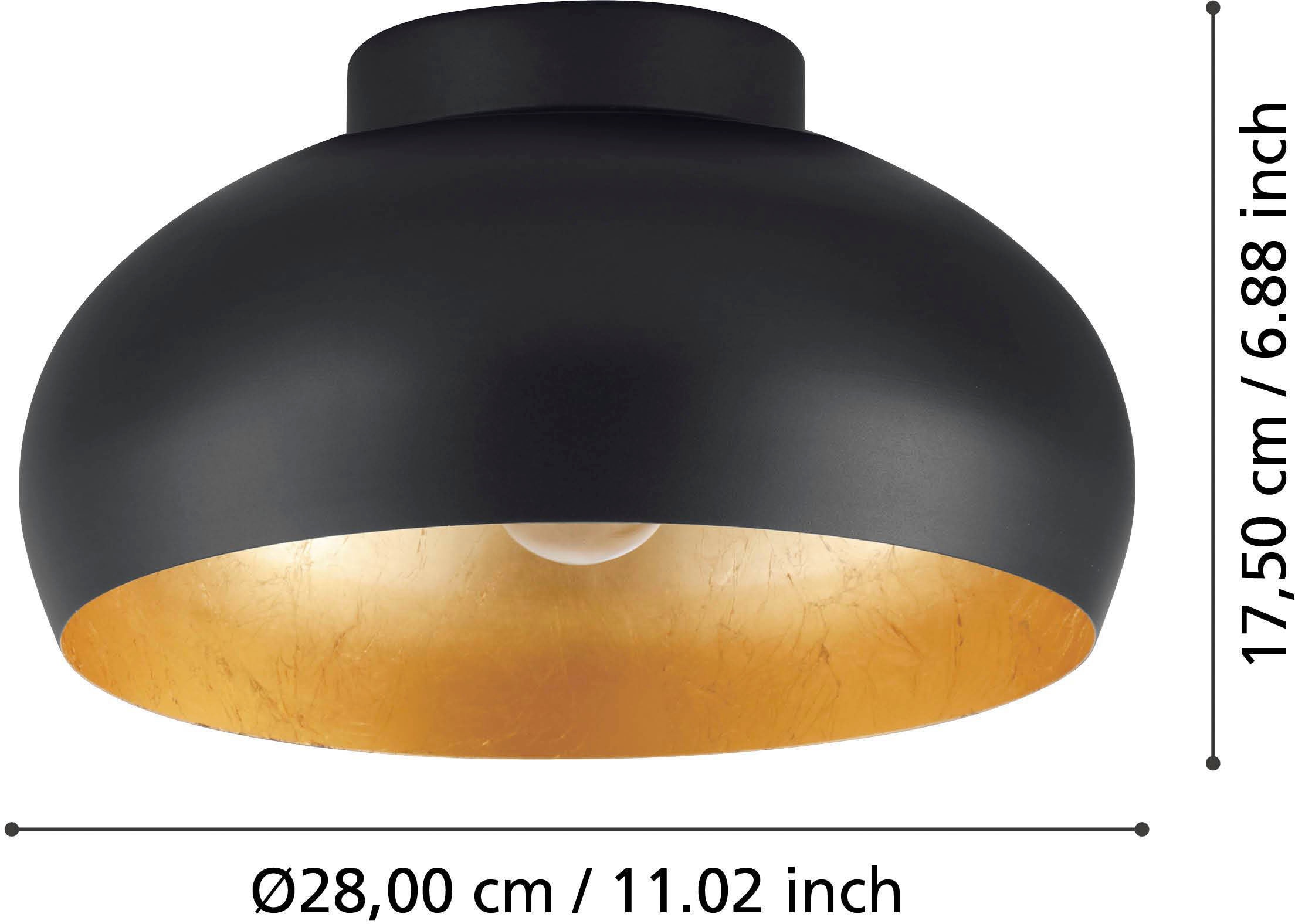 EGLO Deckenleuchte »MOGANO 2«, Leuchtmittel E27 | Leuchtmittel wechselbar-ohne Leuchtmittel, Deckenleuchte, aus Metall in Schwarz und Gold, E27, dimmbar, Ø 28 cm