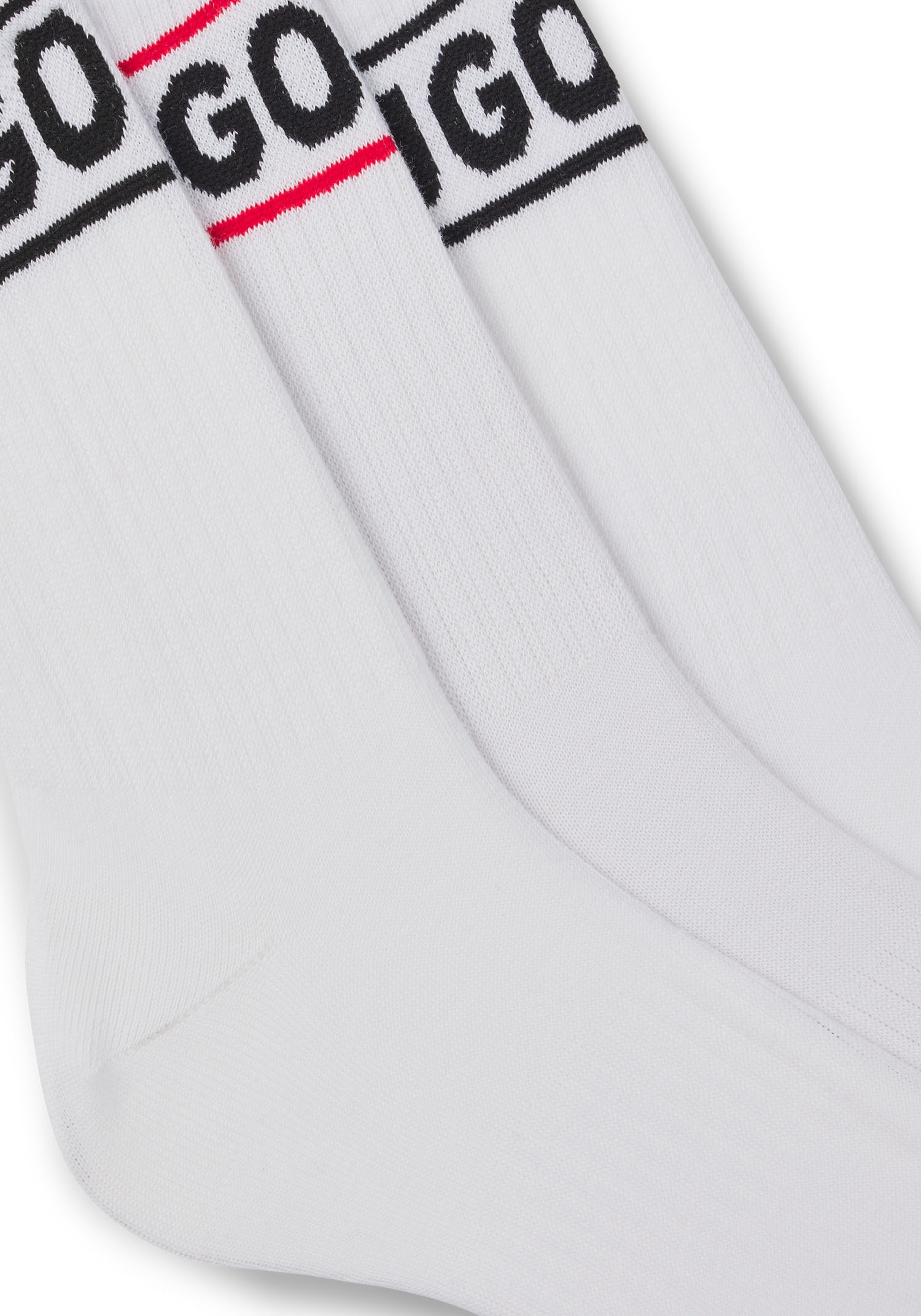 HUGO Underwear Freizeitsocken »3P QSRIB SPORTY CC W«, (Packung, 3 Paar, 3er), mit kontrastfarbenem Logodetail