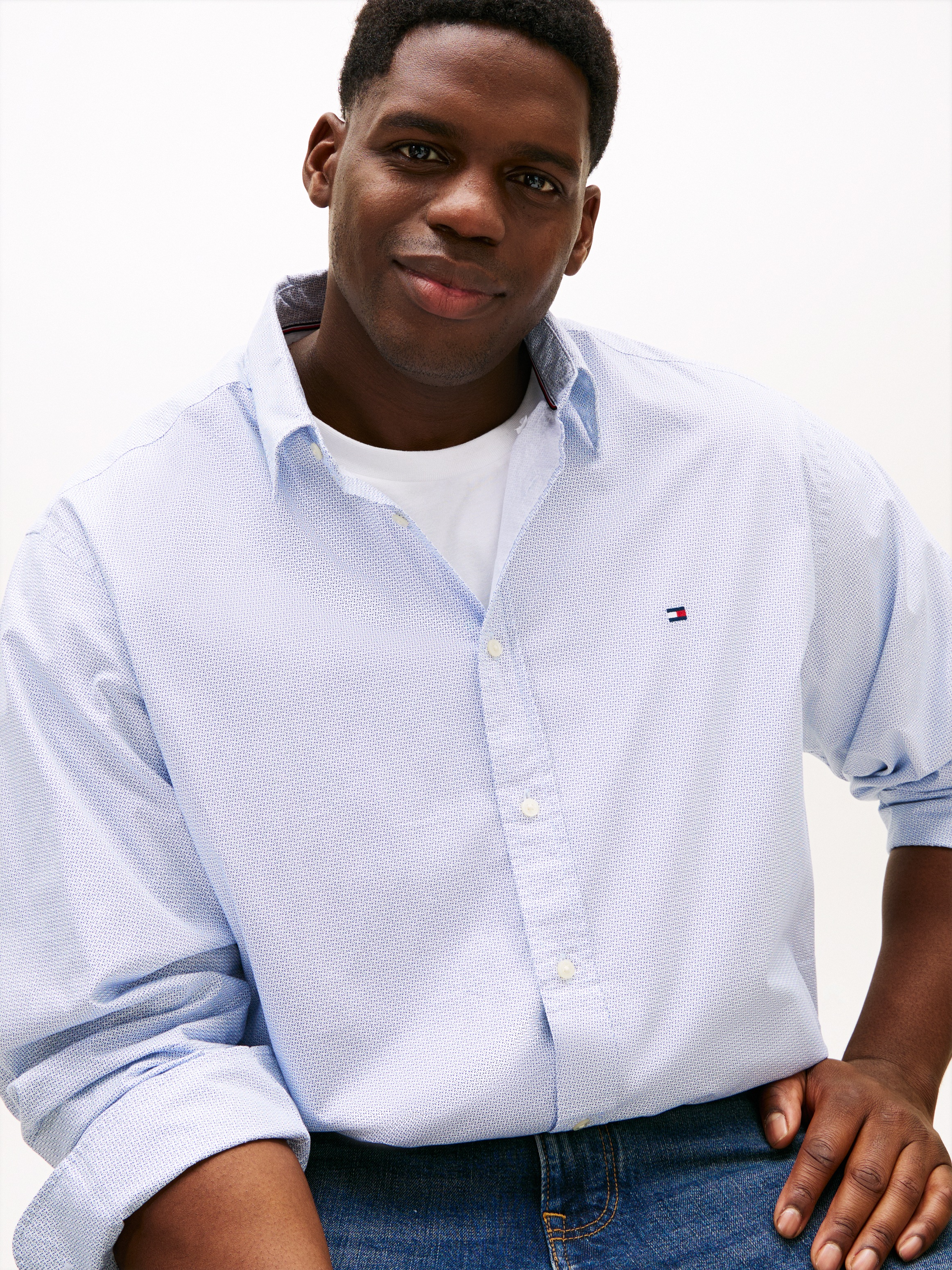 Tommy Hilfiger Big & Tall Langarmhemd "BT - FLEX POP FAKESOLID" regular fit günstig online kaufen